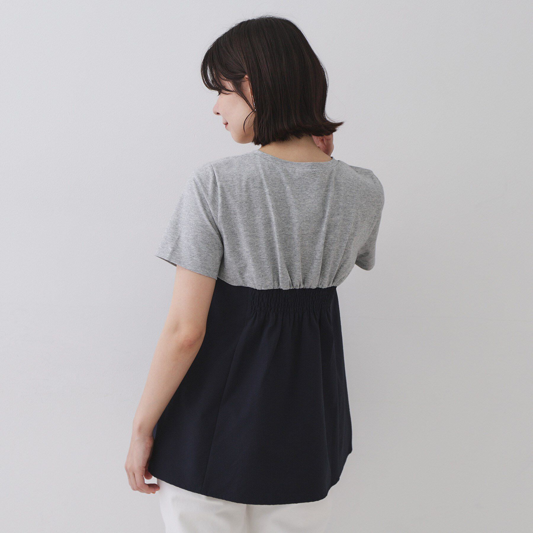 OPAQUE.CLIP「配色ビスチェドッキングカットソー【洗濯機洗い可】」|Tシャツ・カットソー|