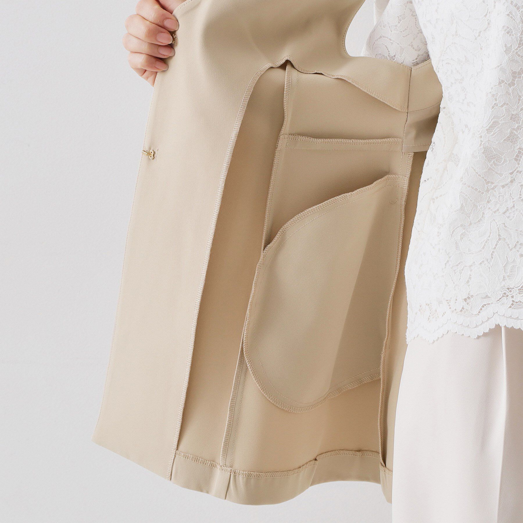 OPAQUE.CLIP「ペプラムジレ/セットアップ対応可【洗濯機OK】」|ベスト・ジレ|