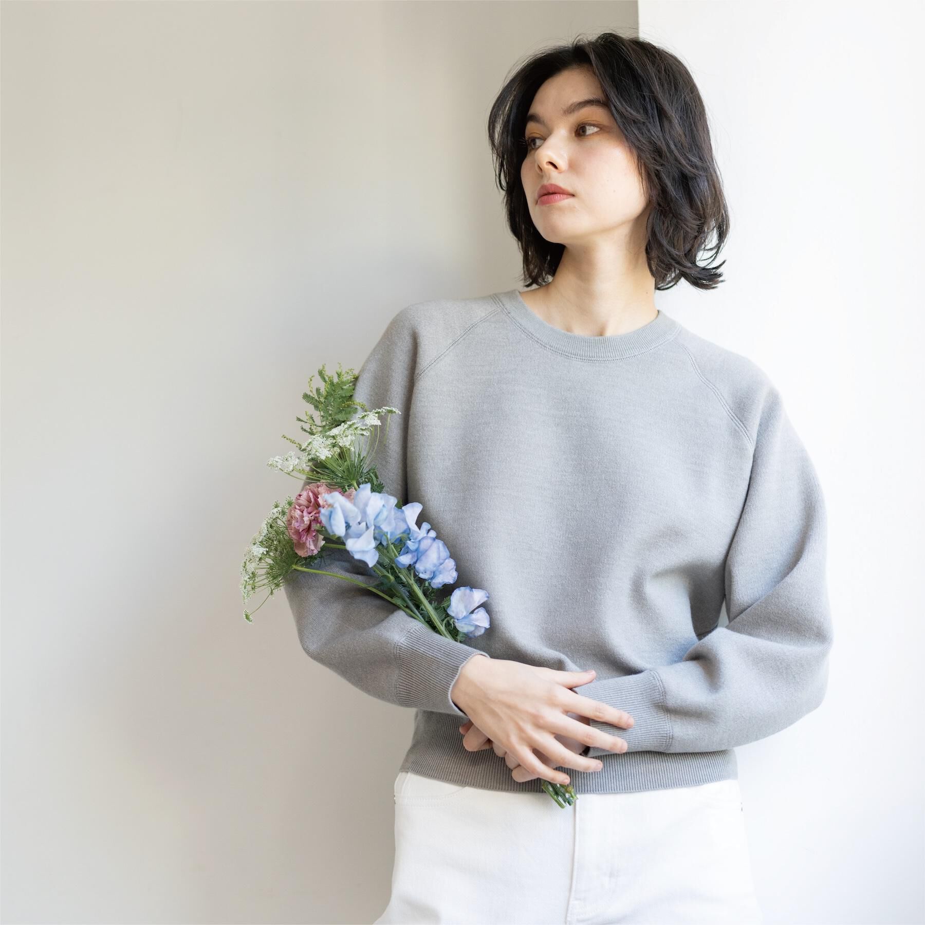 OPAQUE.CLIP「スウェットライクニット【洗濯機OK】」|ニット・セーター|