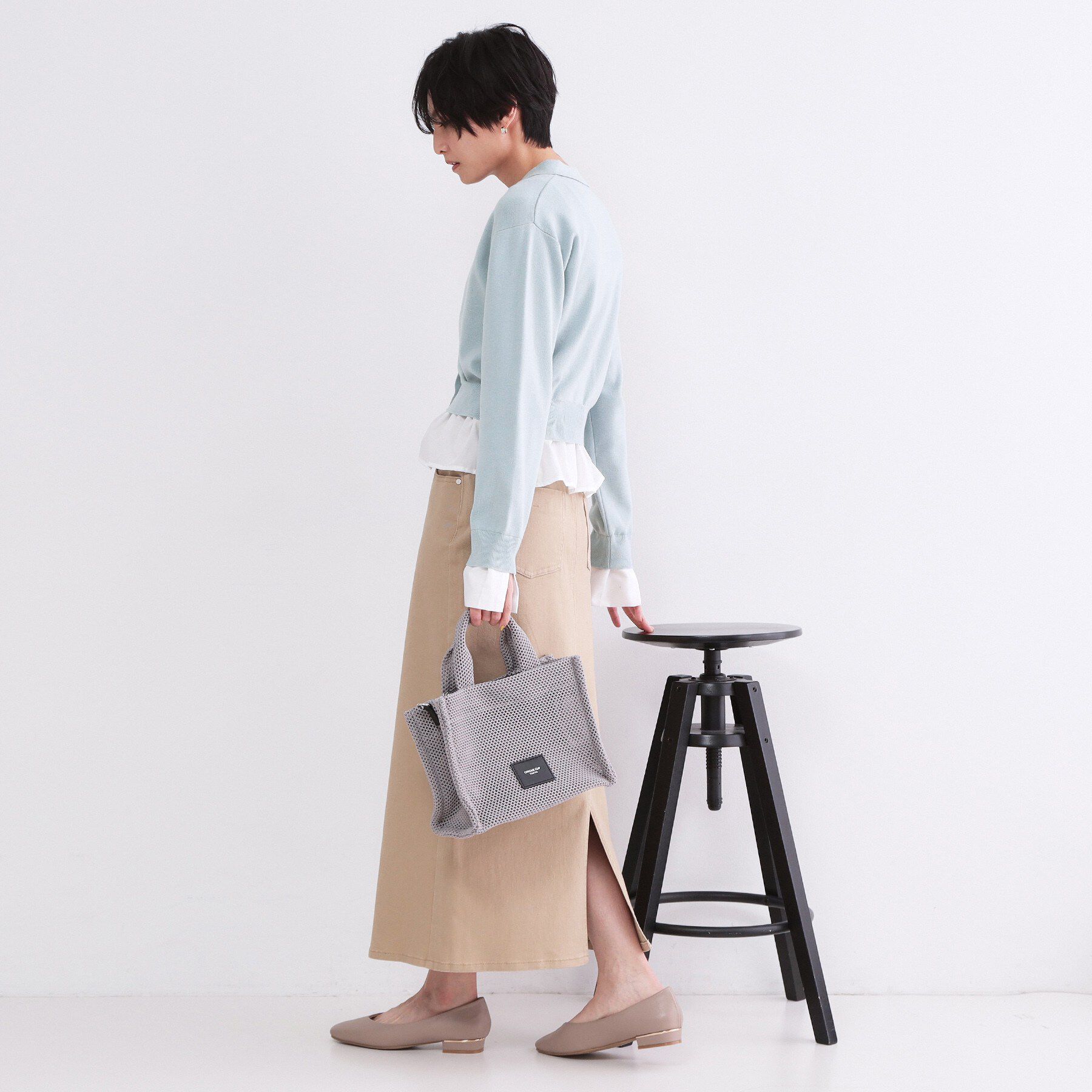 OPAQUE.CLIP「ポロ衿シャツドッキングニット【洗濯機OK】」|カーディガン|