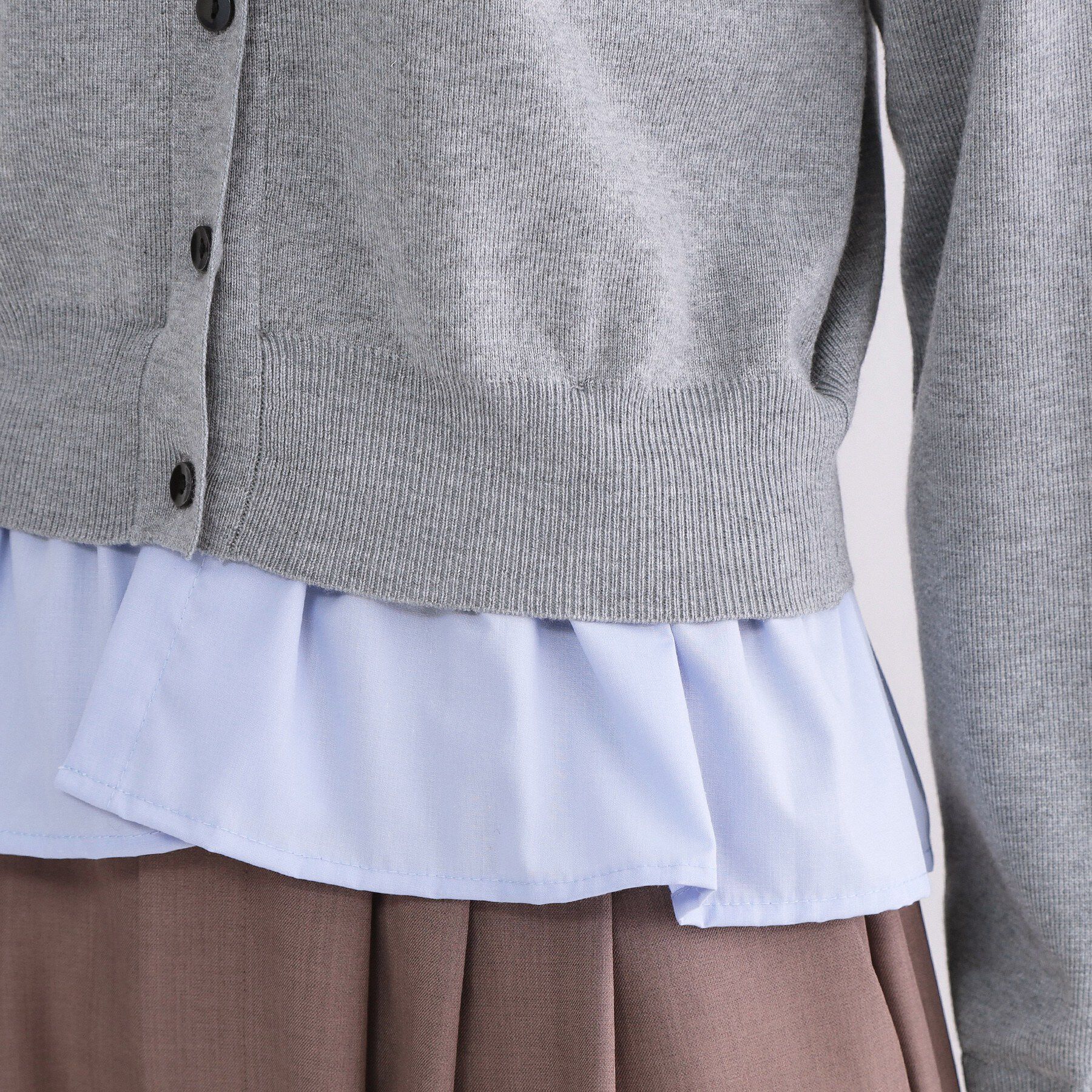 OPAQUE.CLIP「ポロ衿シャツドッキングニット【洗濯機OK】」|カーディガン|