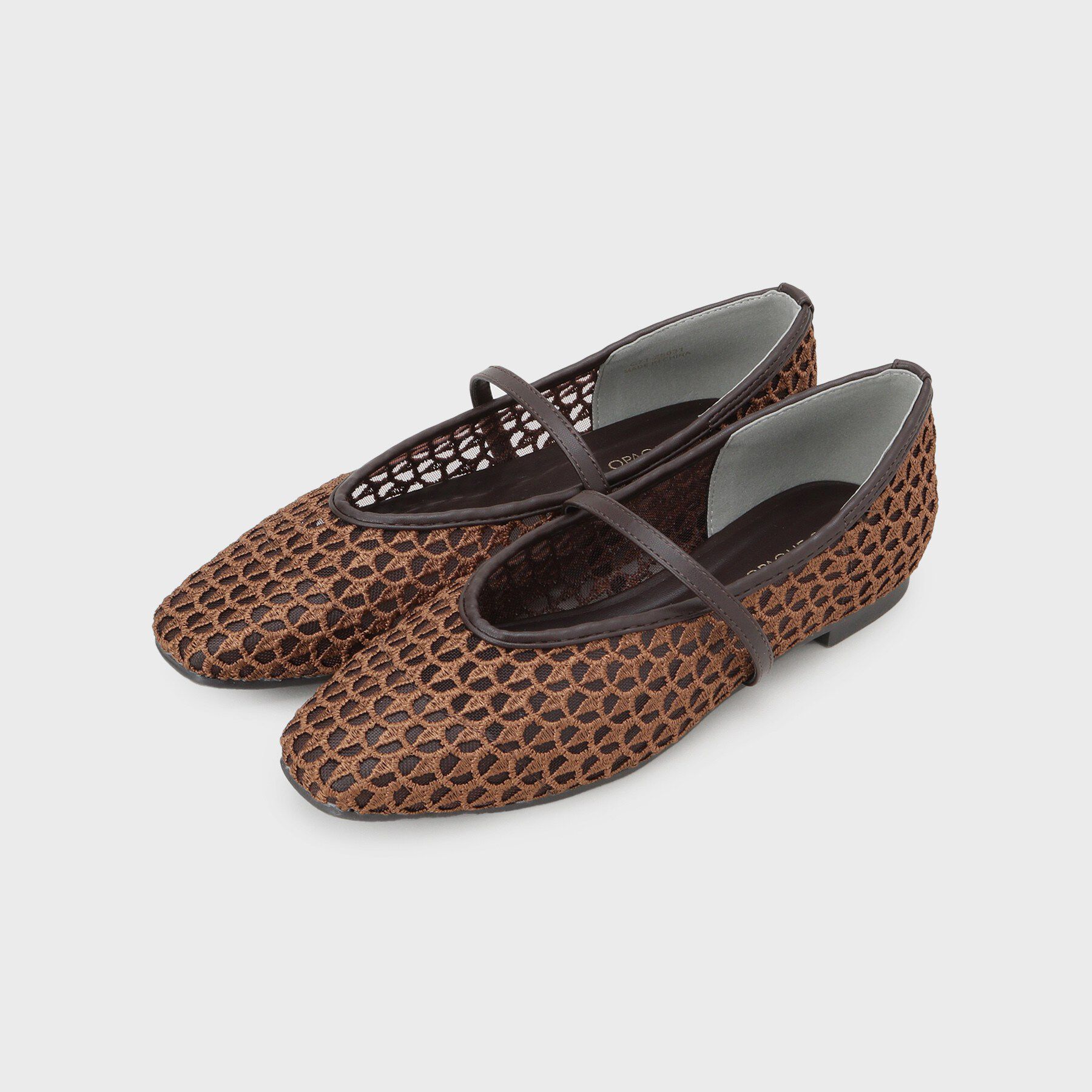 OPAQUE.CLIP「チュールメッシュメリージェーン」|パンプス|ブラウン(043)