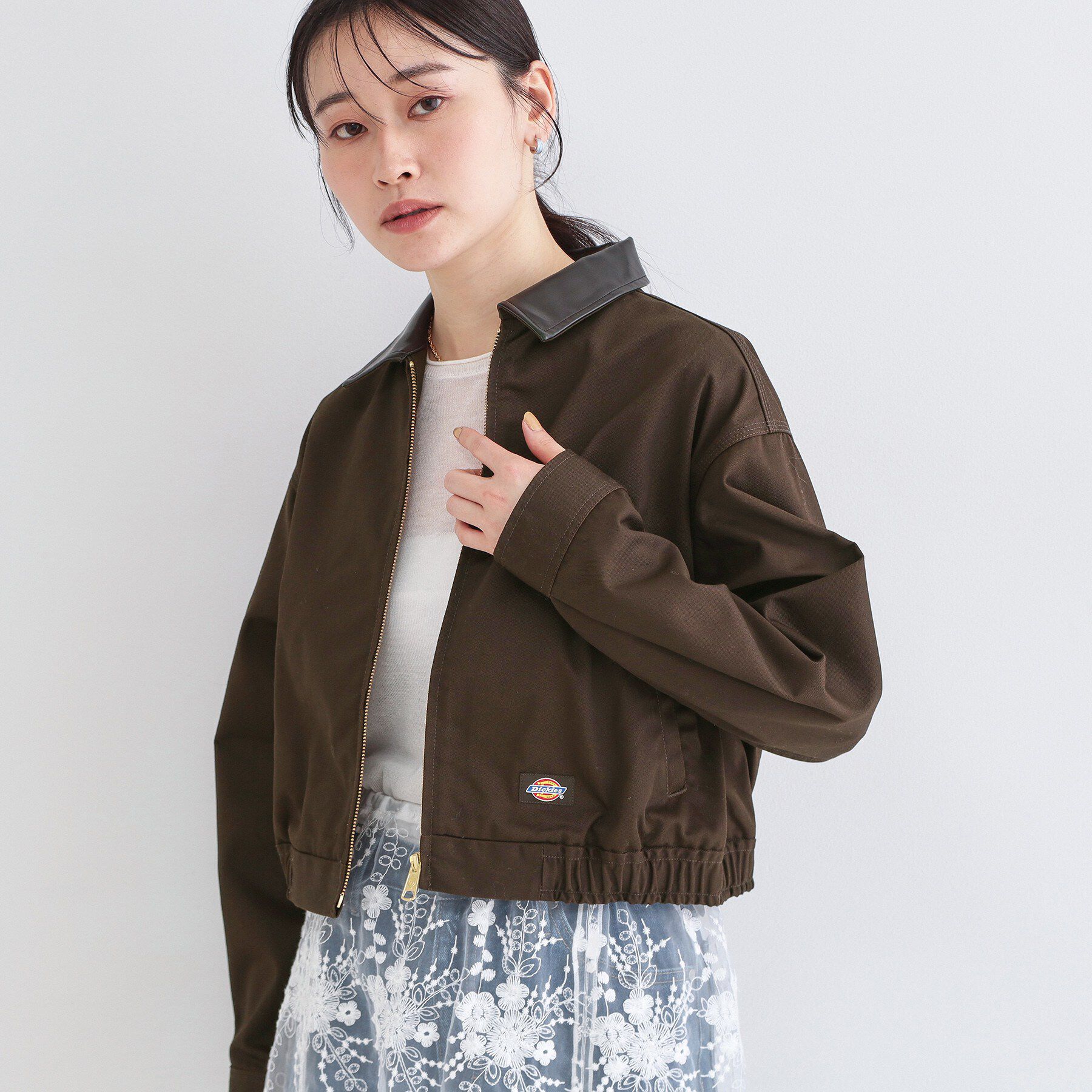 OPAQUE.CLIP「【Dickies(R)&times;OPAQUE.CLIP】ステンカラーブルゾン」|ブルゾン・スタジャン|ブラウン(044)