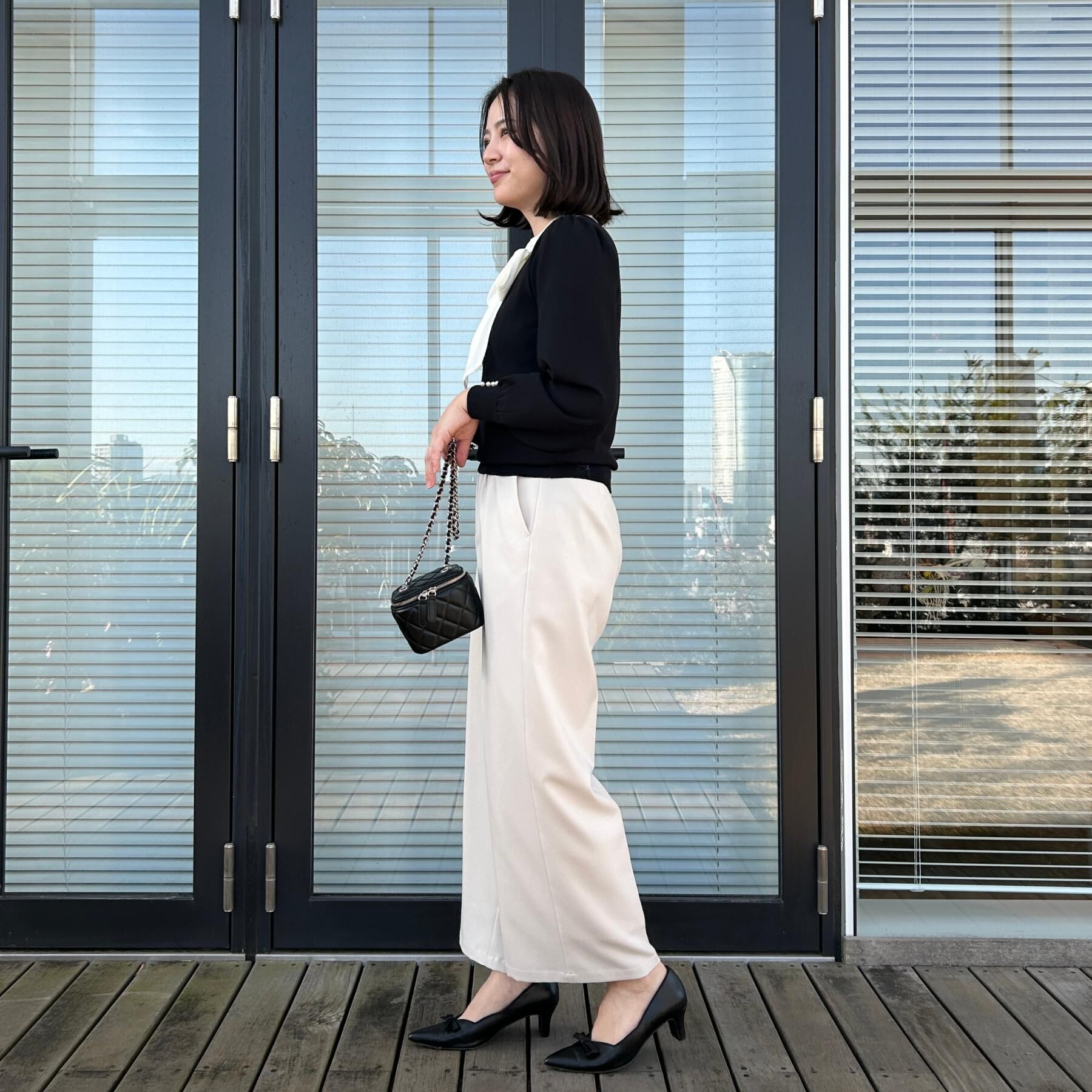 Couture broach「【洗える・着映え】オーガンジーリボンタイ ニット」|ニット・セーター|