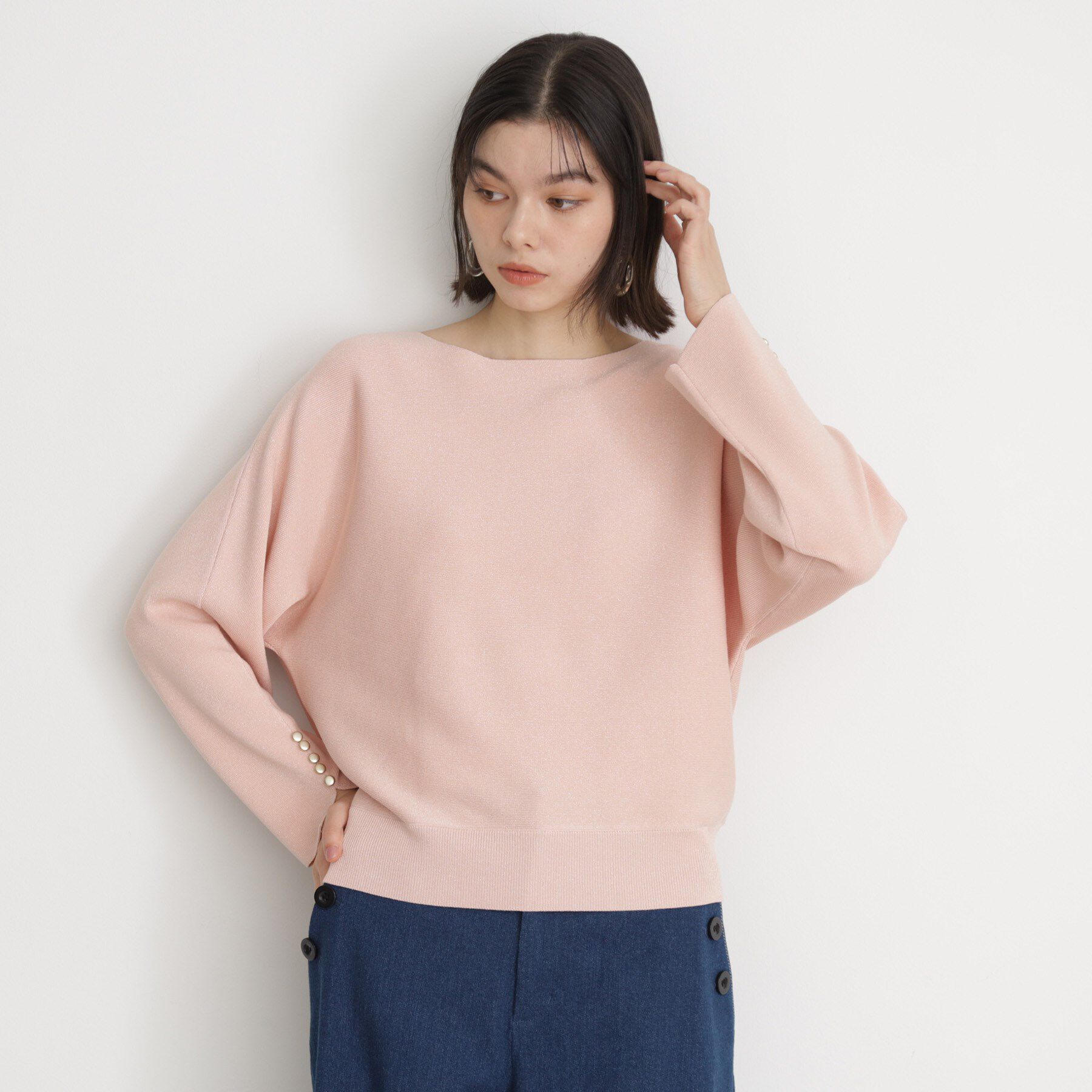 THE SHOP TK「ドルマン袖釦ニット【洗濯機OK】」|ニット・セーター|
