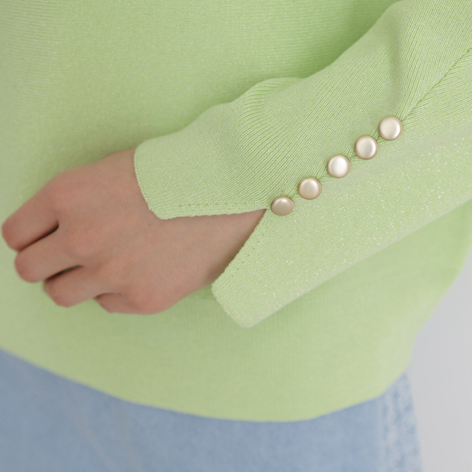 THE SHOP TK「ドルマン袖釦ニット【洗濯機OK】」|ニット・セーター|