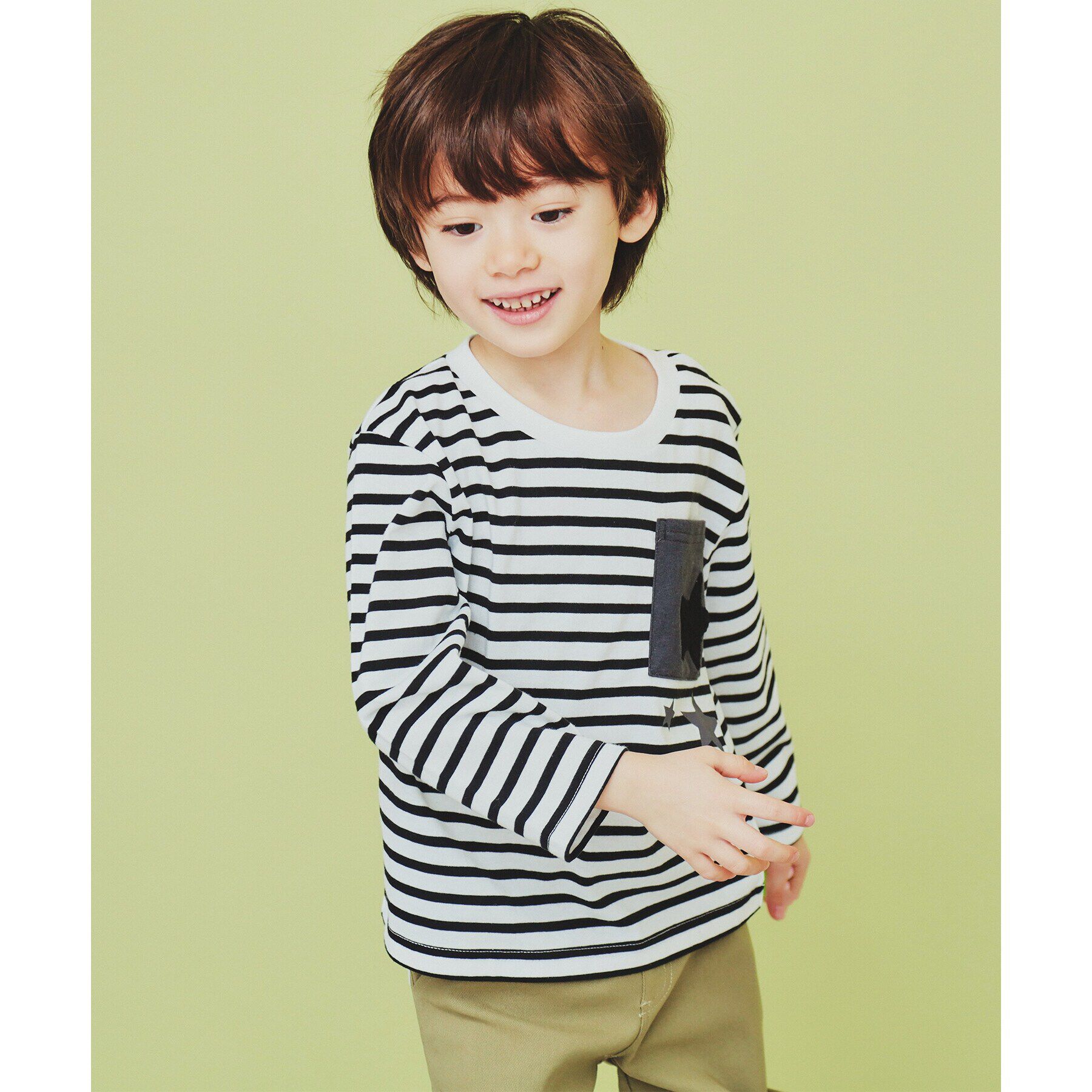 THE SHOP TK「【110-150】星サガラポケット長袖Tシャツ/洗濯機OK」|Tシャツ・カットソー|