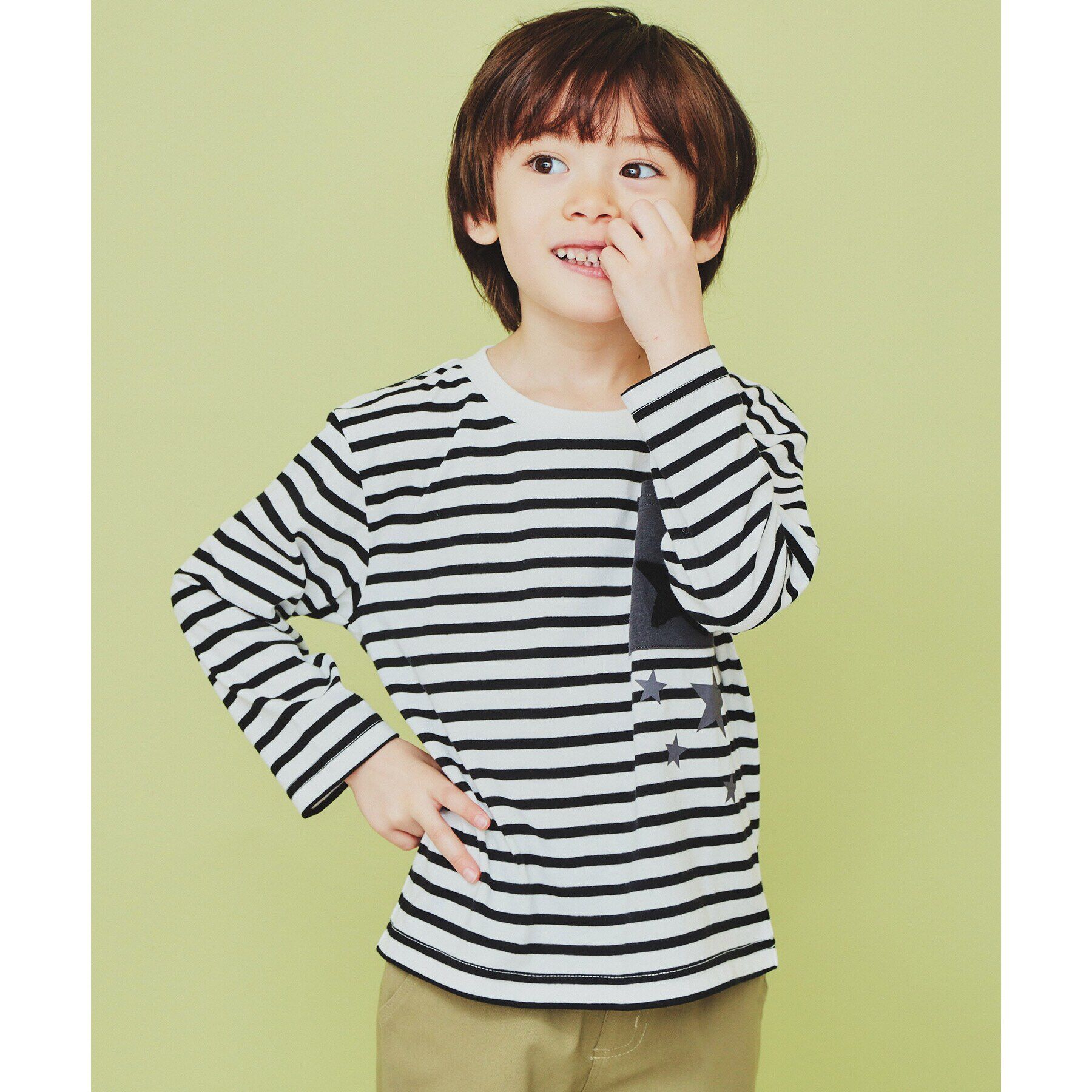 THE SHOP TK「【110-150】星サガラポケット長袖Tシャツ/洗濯機OK」|Tシャツ・カットソー|