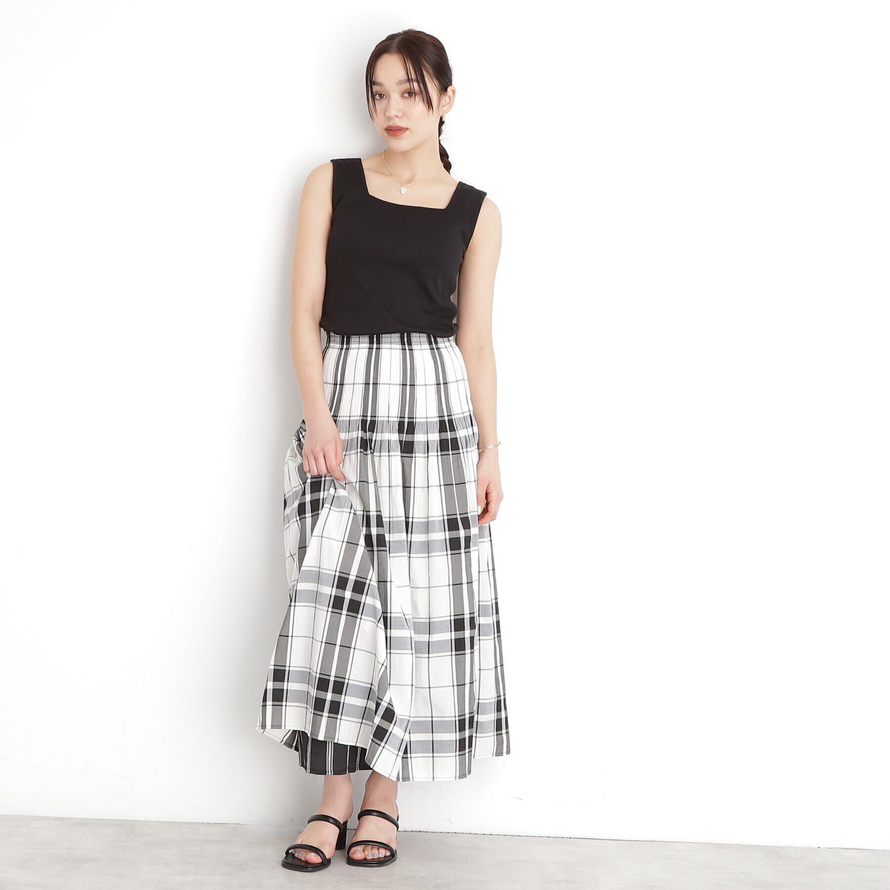 THE SHOP TK「【前後2WAY】スクエアリブタンク/洗える」|キャミソール|