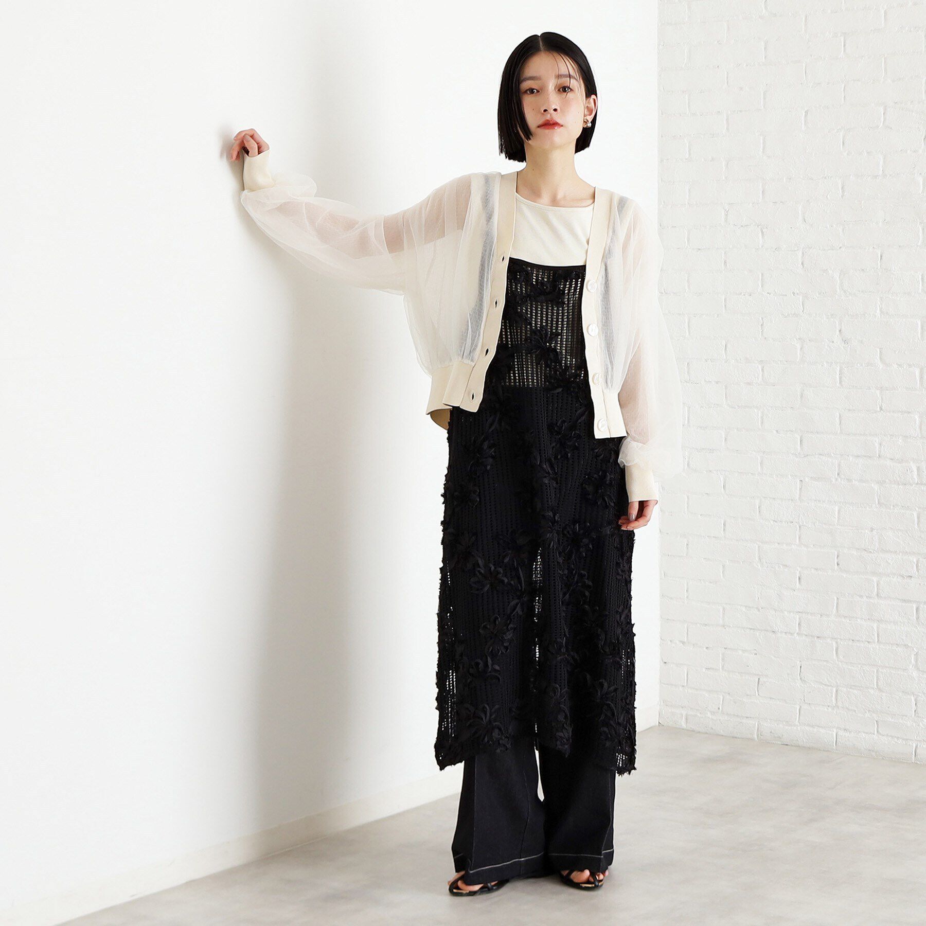 THE SHOP TK「シアー重ねカーディガン【洗える】」|カーディガン|