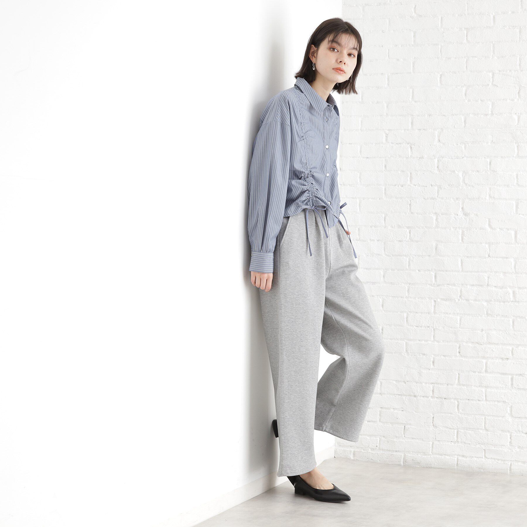 THE SHOP TK「リボンギャザーシャツ【洗濯機OK】」|シャツ・ブラウス|