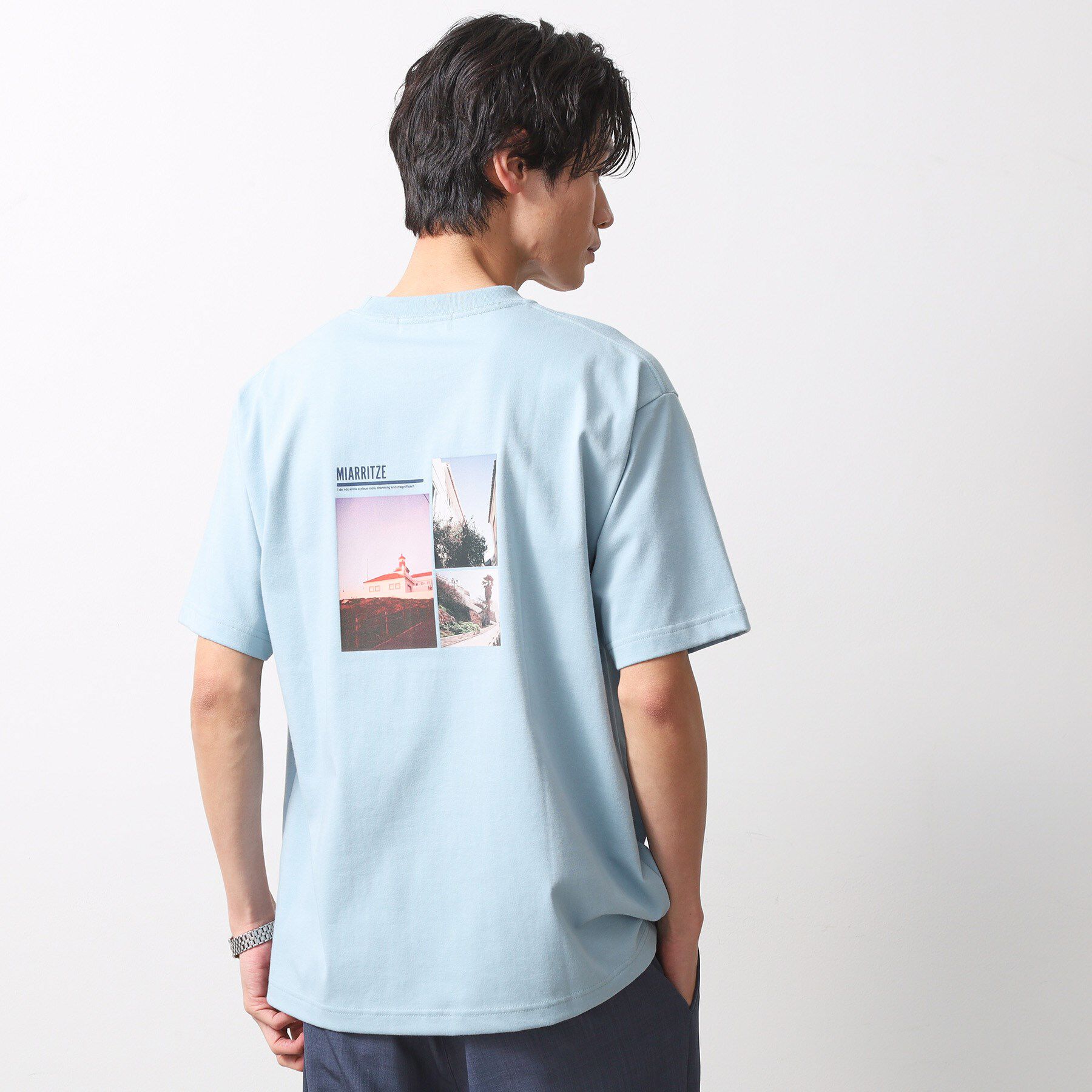 THE SHOP TK「【旅するTシャツ】フォトプリント マシンウォッシャブル／サスティナブル」|Tシャツ・カットソー|サックスブルー(09