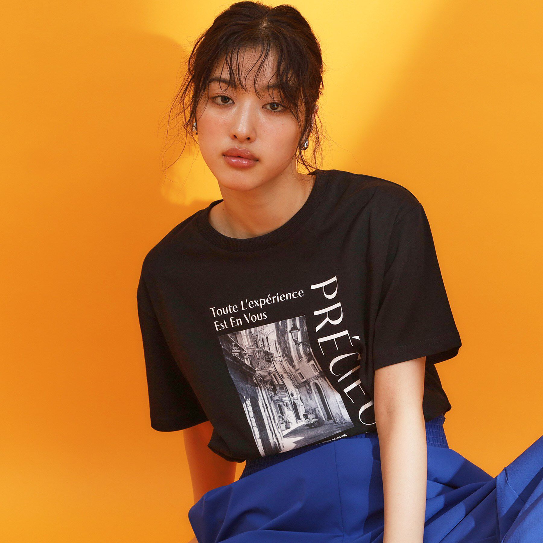 THE SHOP TK「フォトアソートTシャツ【接触冷感/UV/毛玉になりにくい/洗濯機OK】」|Tシャツ・カットソー|ブラック(119)