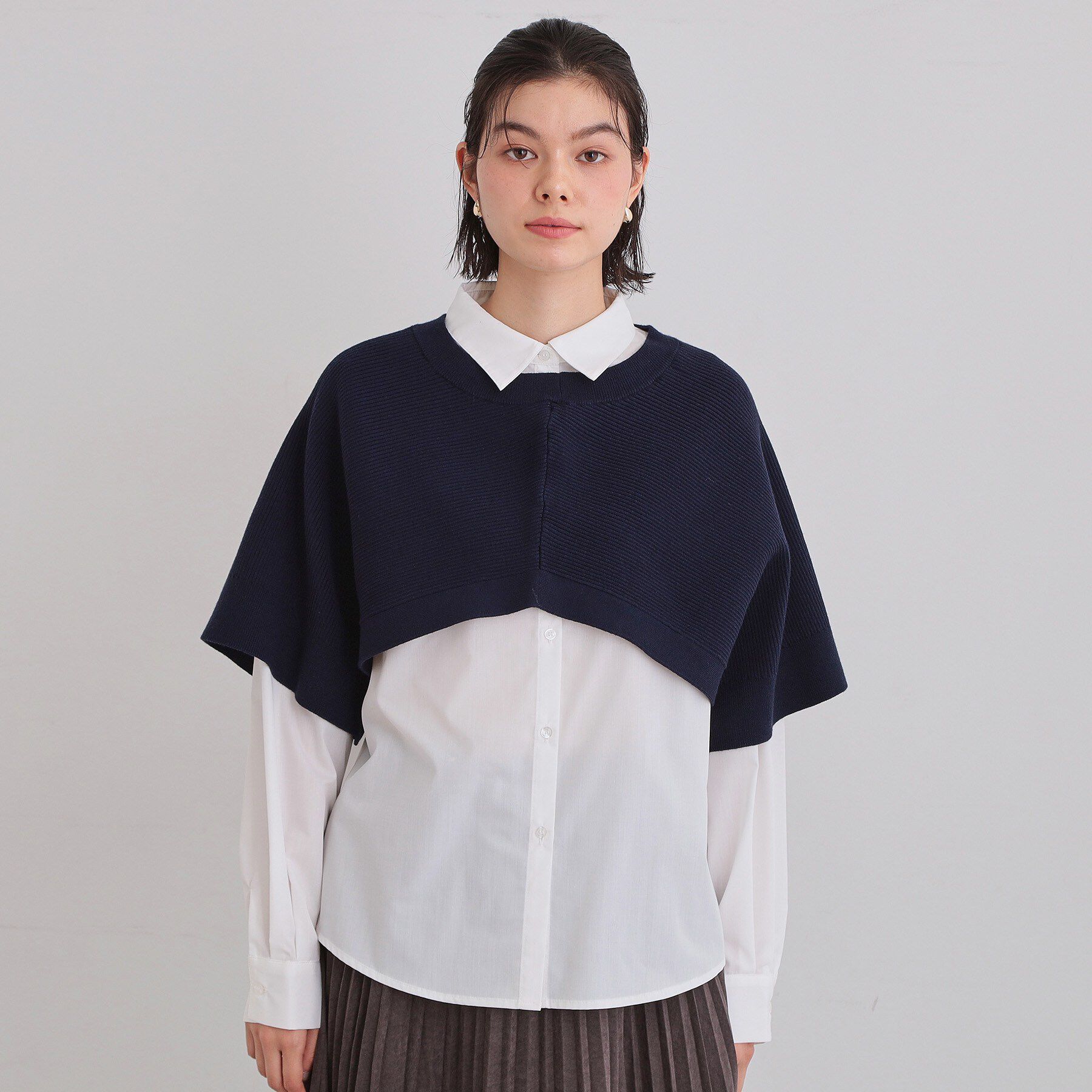 THE SHOP TK「【2点セット】レイヤードスタイルでこなれ見え ニットベスト＆シャツ」|その他|