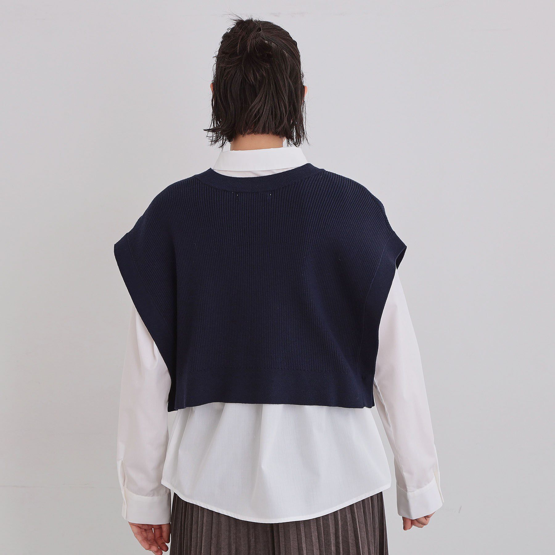 THE SHOP TK「【2点セット】レイヤードスタイルでこなれ見え ニットベスト＆シャツ」|その他|