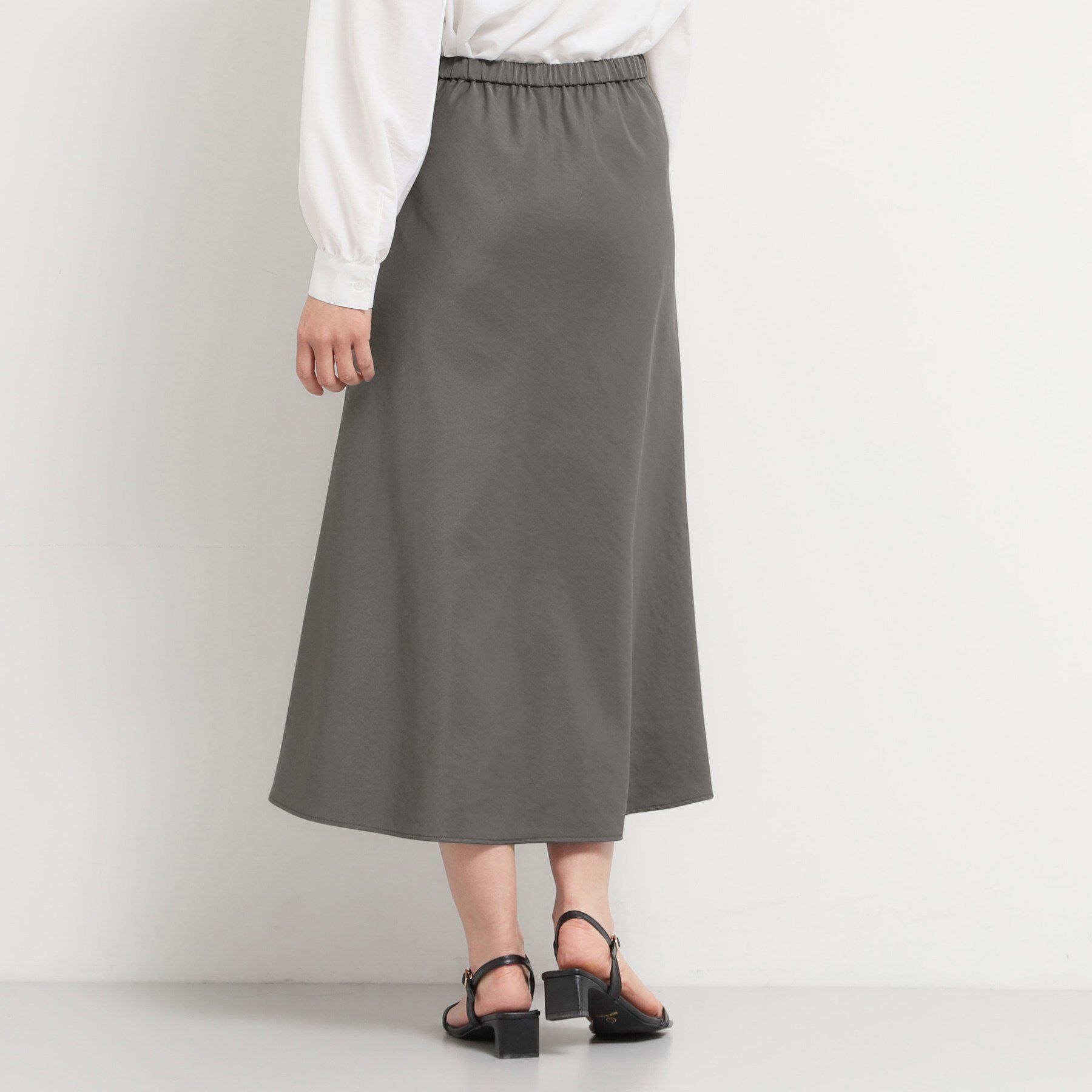 THE SHOP TK「サテンフレアスカート」|スカート|