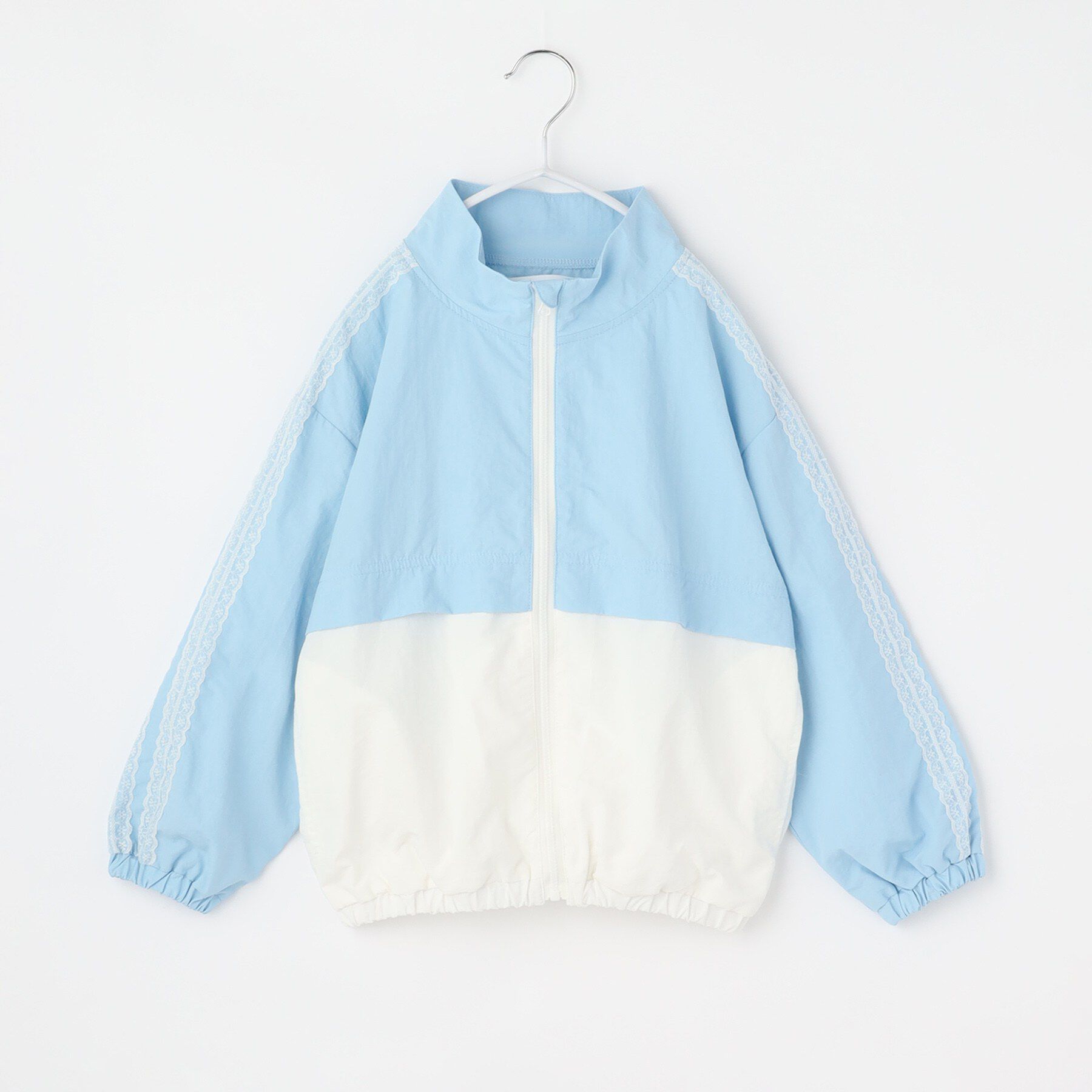 THE SHOP TK「【110-160】レース配色ナイロンブルゾン」|ブルゾン・スタジャン|サックスブルー(59