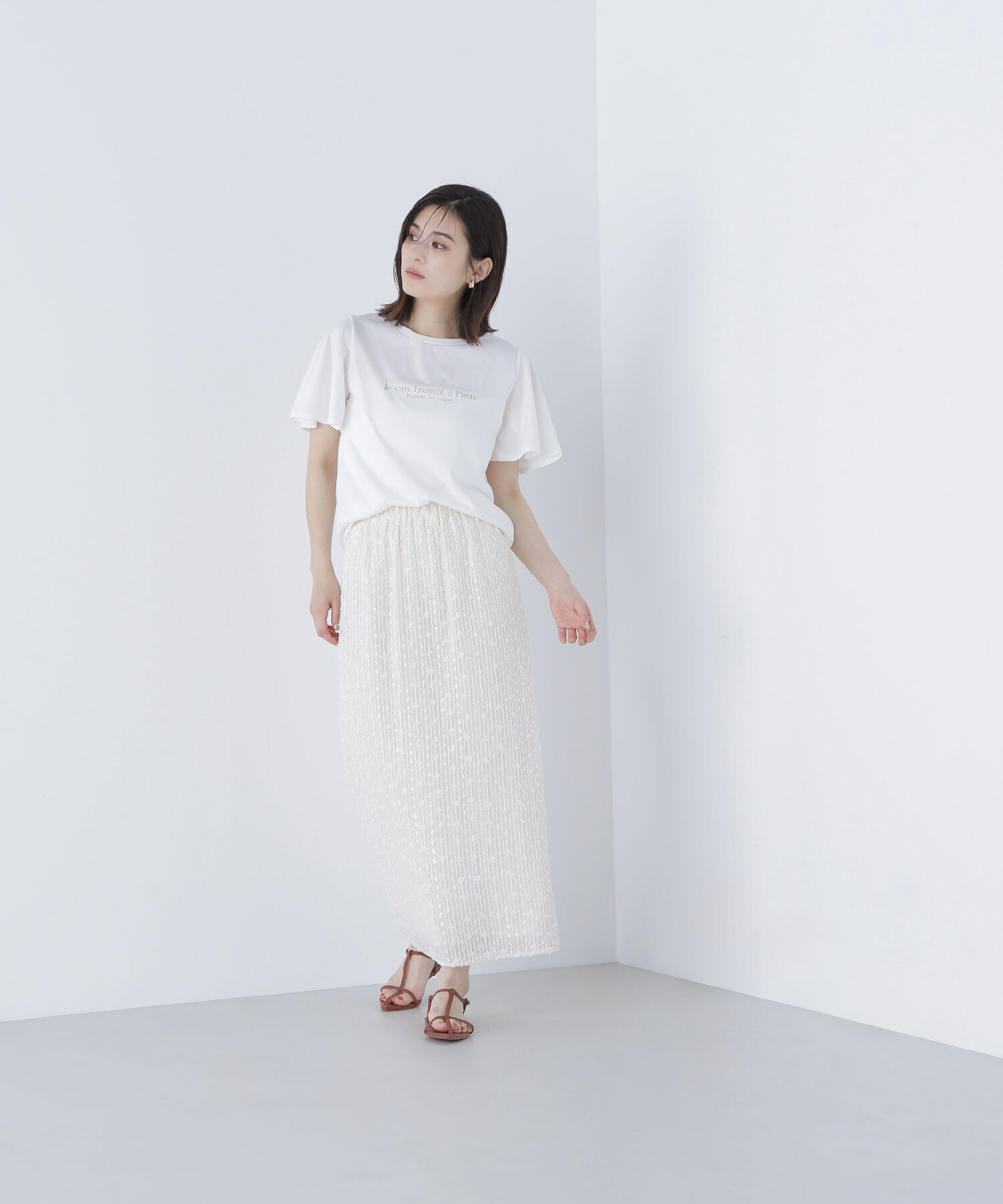  「フレアスリーブロゴTシャツ」|Tシャツ・カットソー|