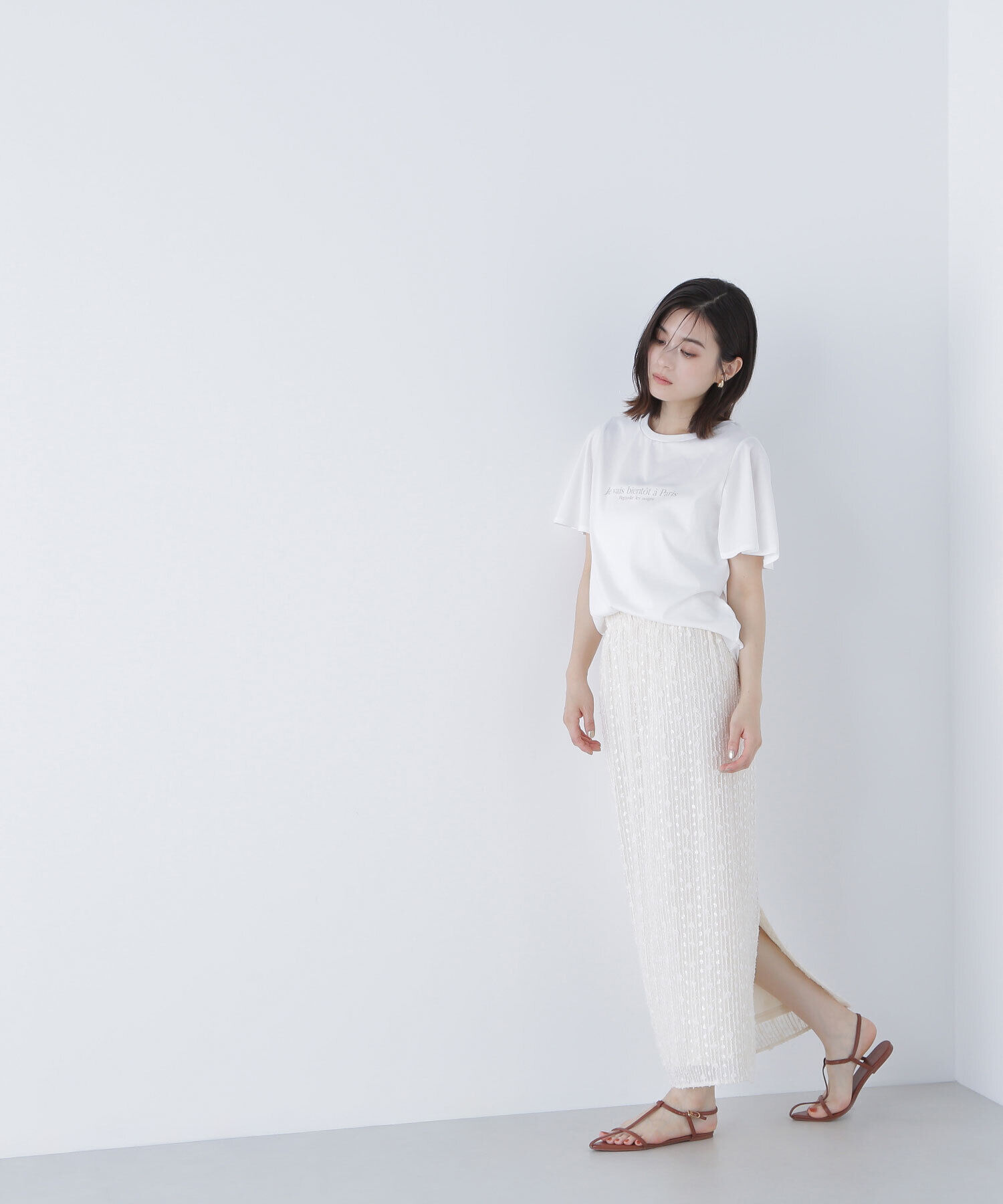  「フレアスリーブロゴTシャツ」|Tシャツ・カットソー|