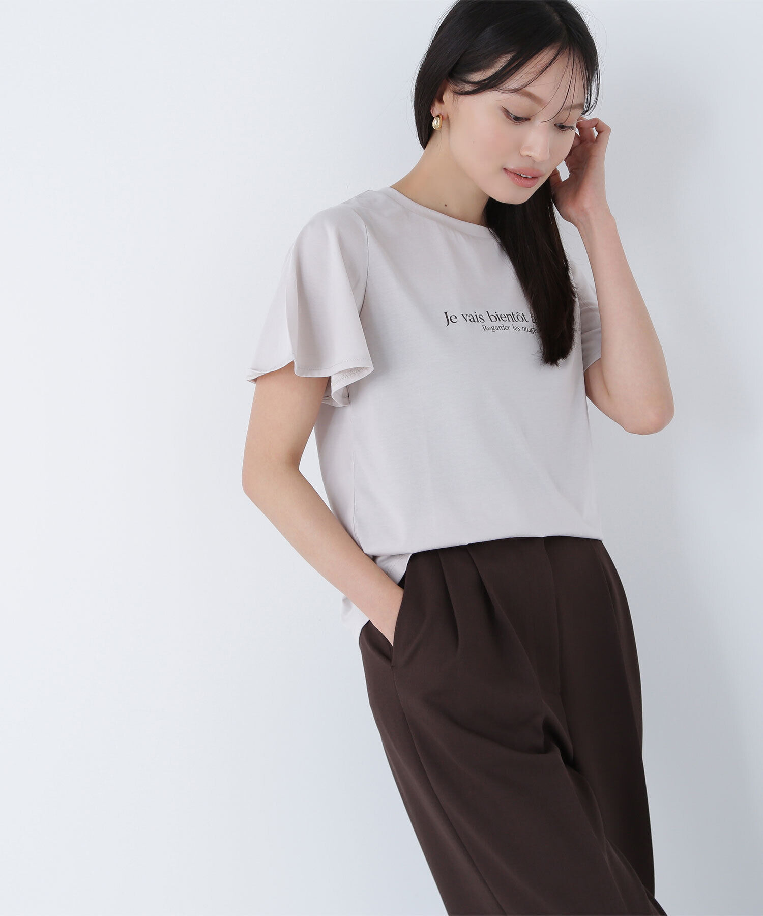  「フレアスリーブロゴTシャツ」|Tシャツ・カットソー|