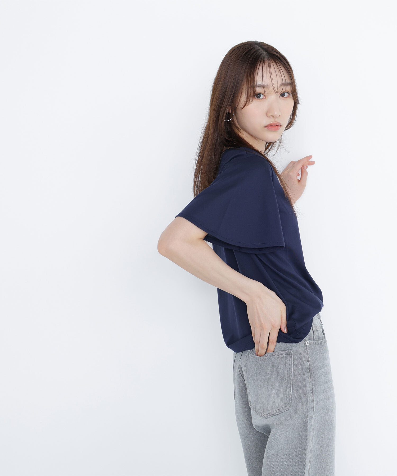  「フレアスリーブロゴTシャツ」|Tシャツ・カットソー|