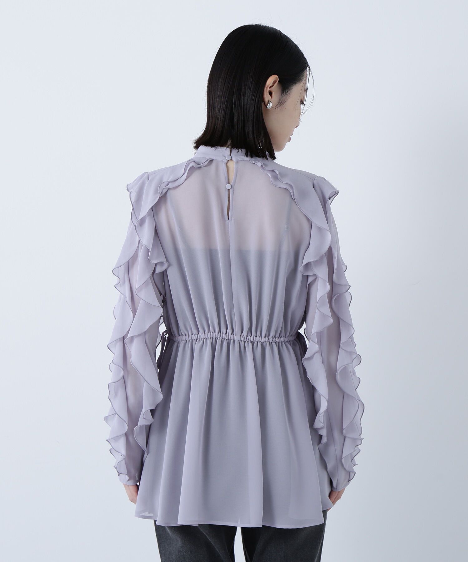  「ラッフルスリーブチュニックブラウス」|シャツ・ブラウス|