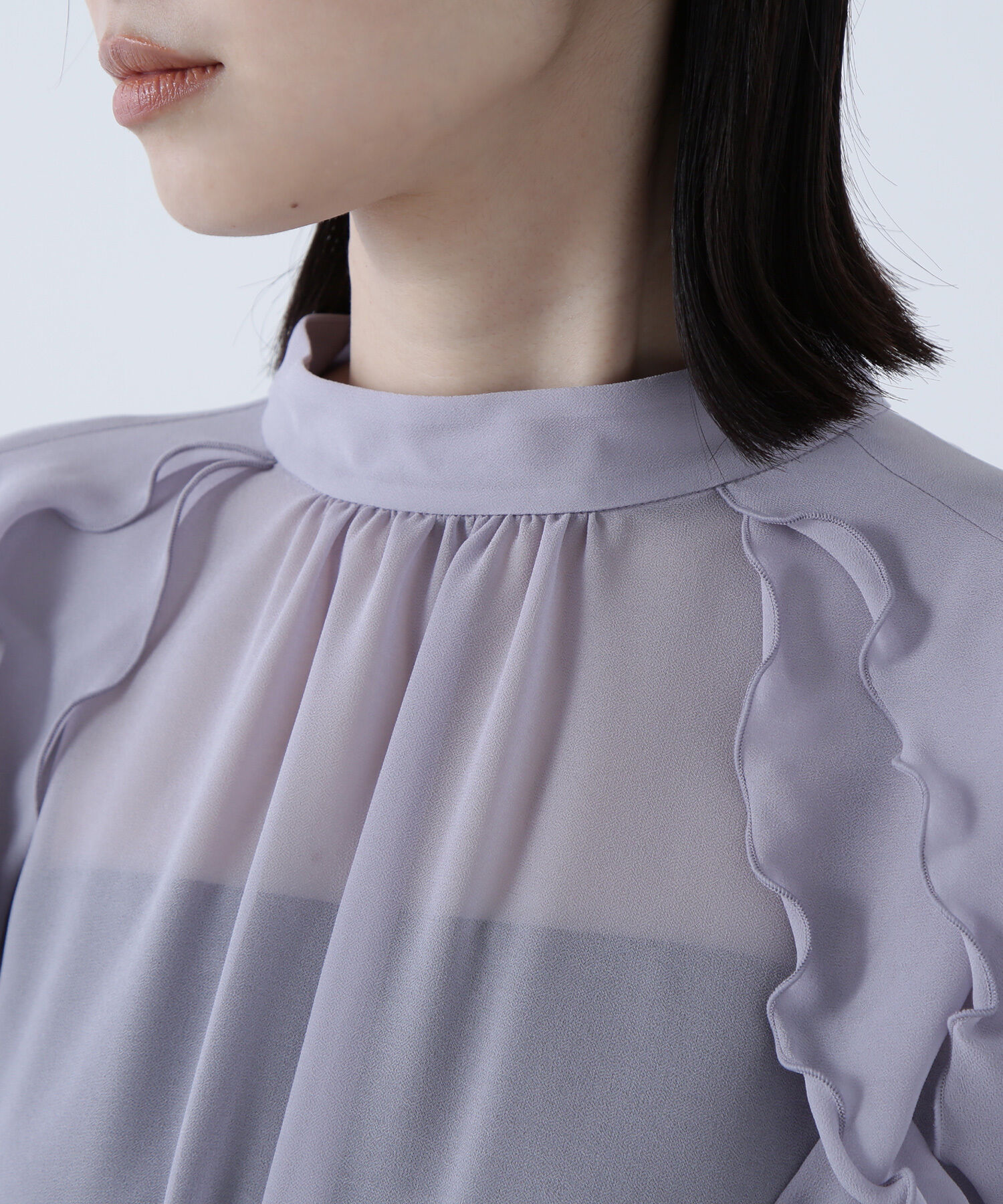  「ラッフルスリーブチュニックブラウス」|シャツ・ブラウス|