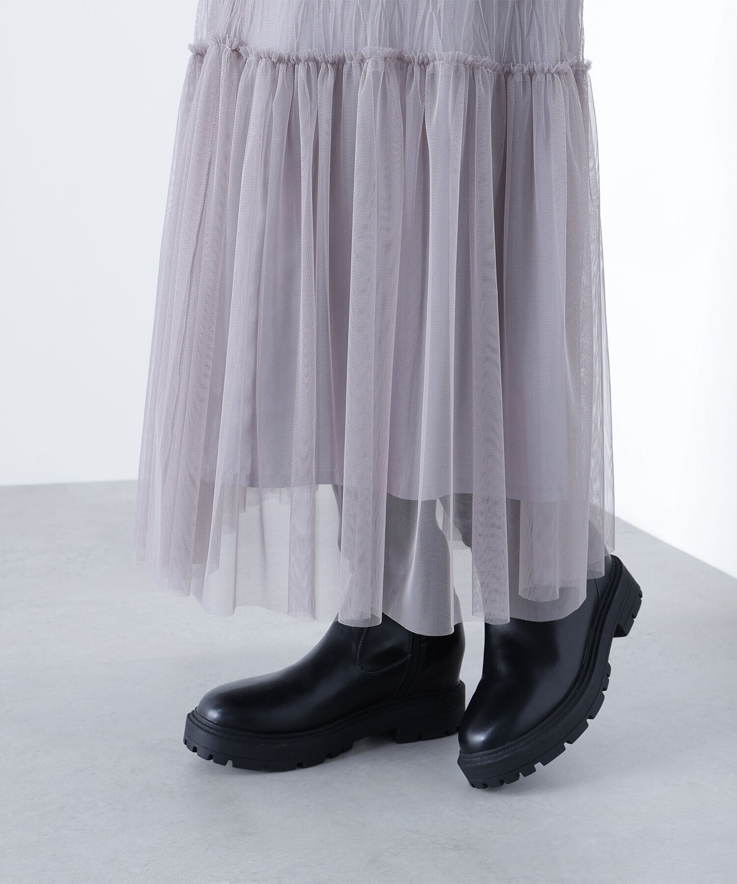 「プリーツチュールスカート」|スカート|