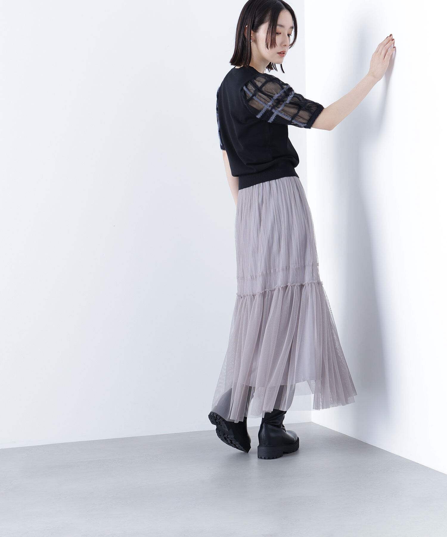 「プリーツチュールスカート」|スカート|