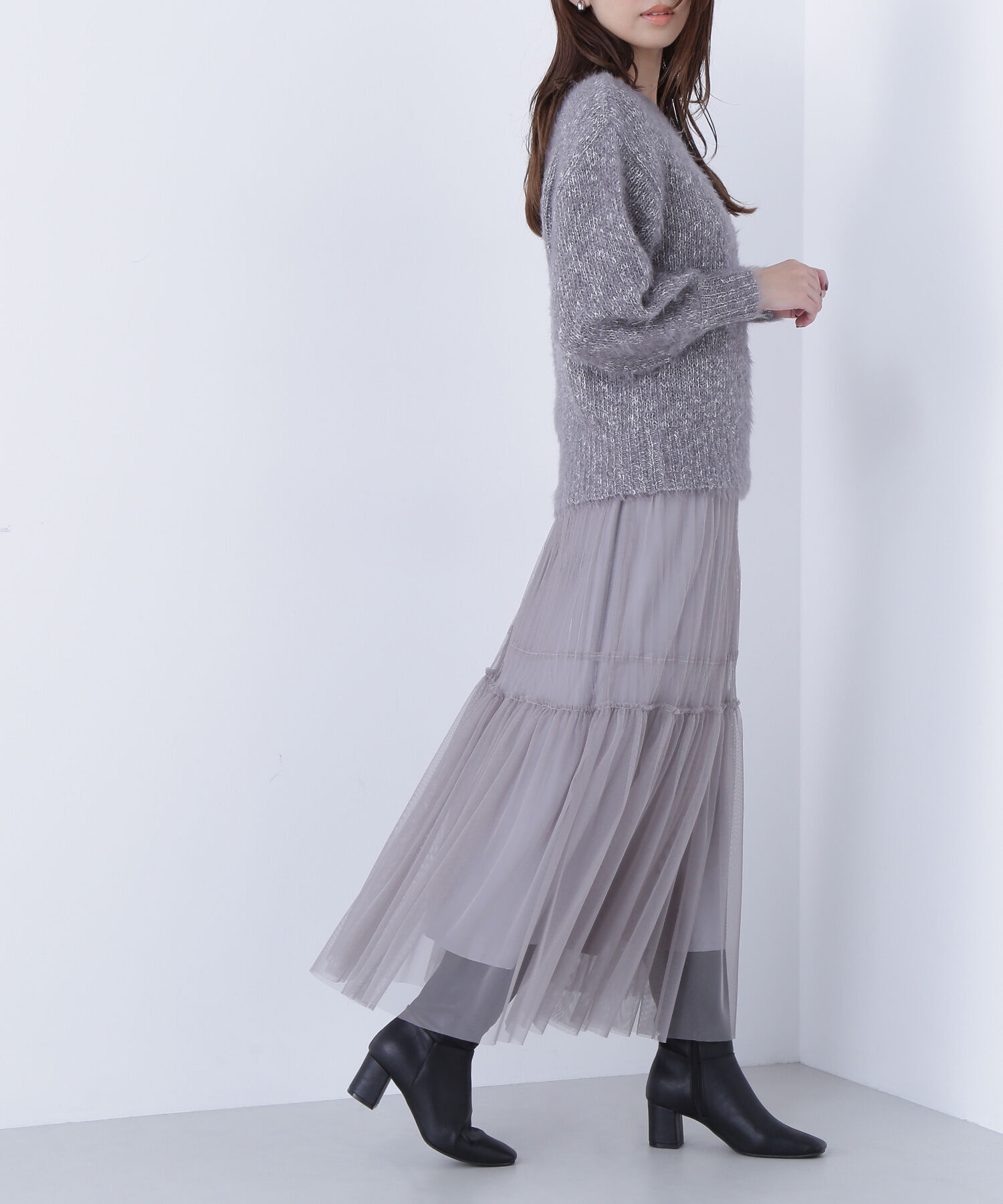  「プリーツチュールスカート」|スカート|