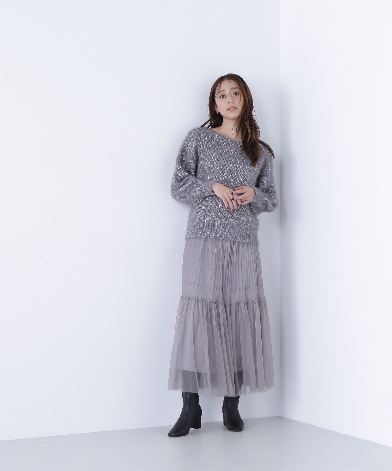  「プリーツチュールスカート」|スカート|