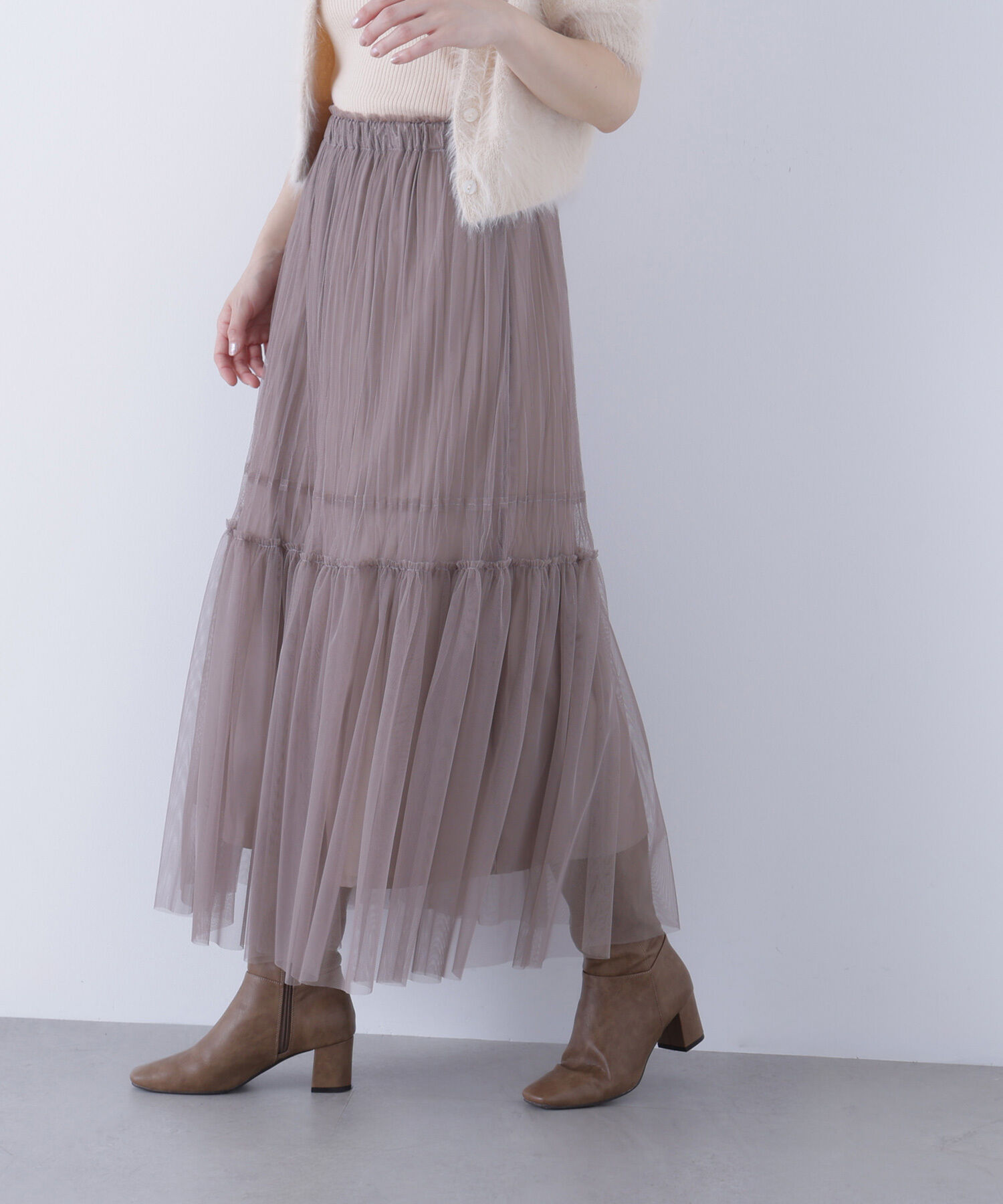  「プリーツチュールスカート」|スカート|