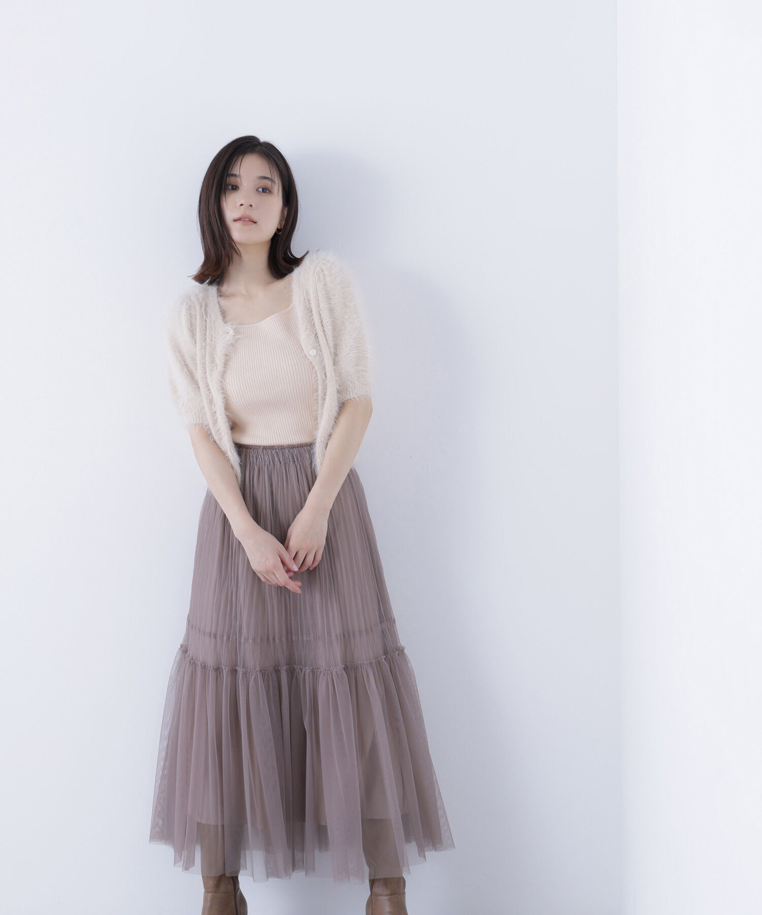  「プリーツチュールスカート」|スカート|