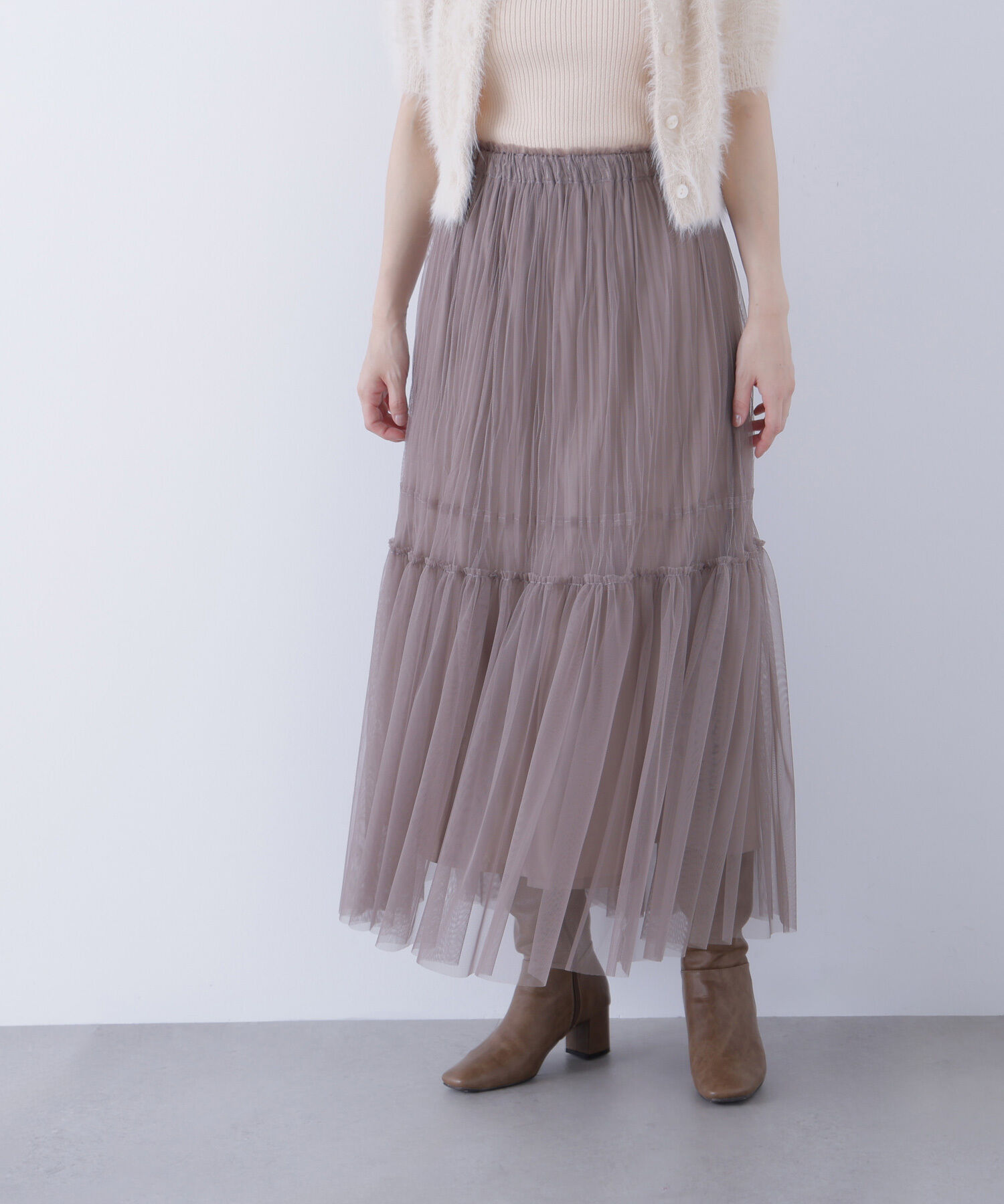  「プリーツチュールスカート」|スカート|