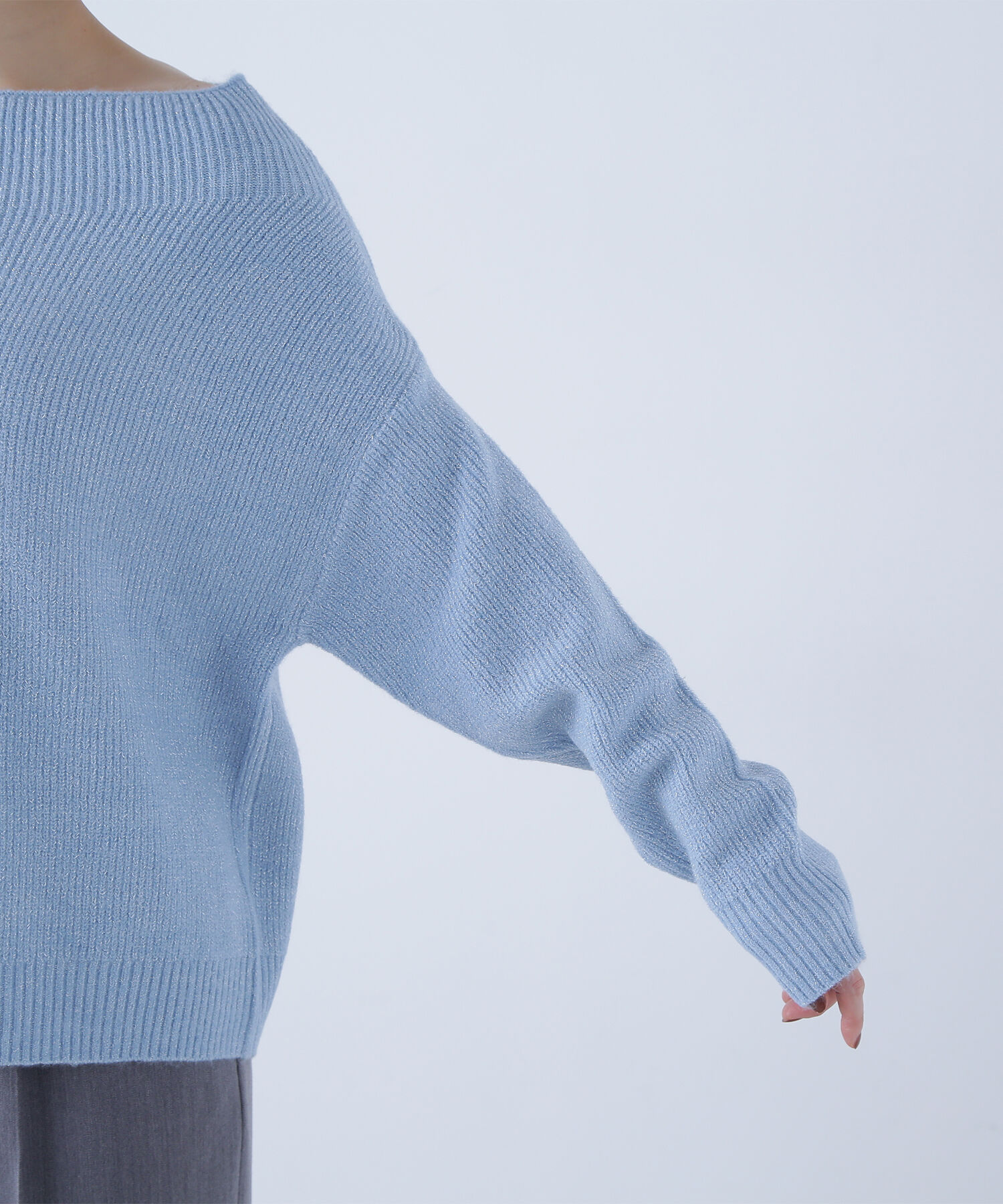  「オフショルボクシーラメニット」|ニット・セーター|