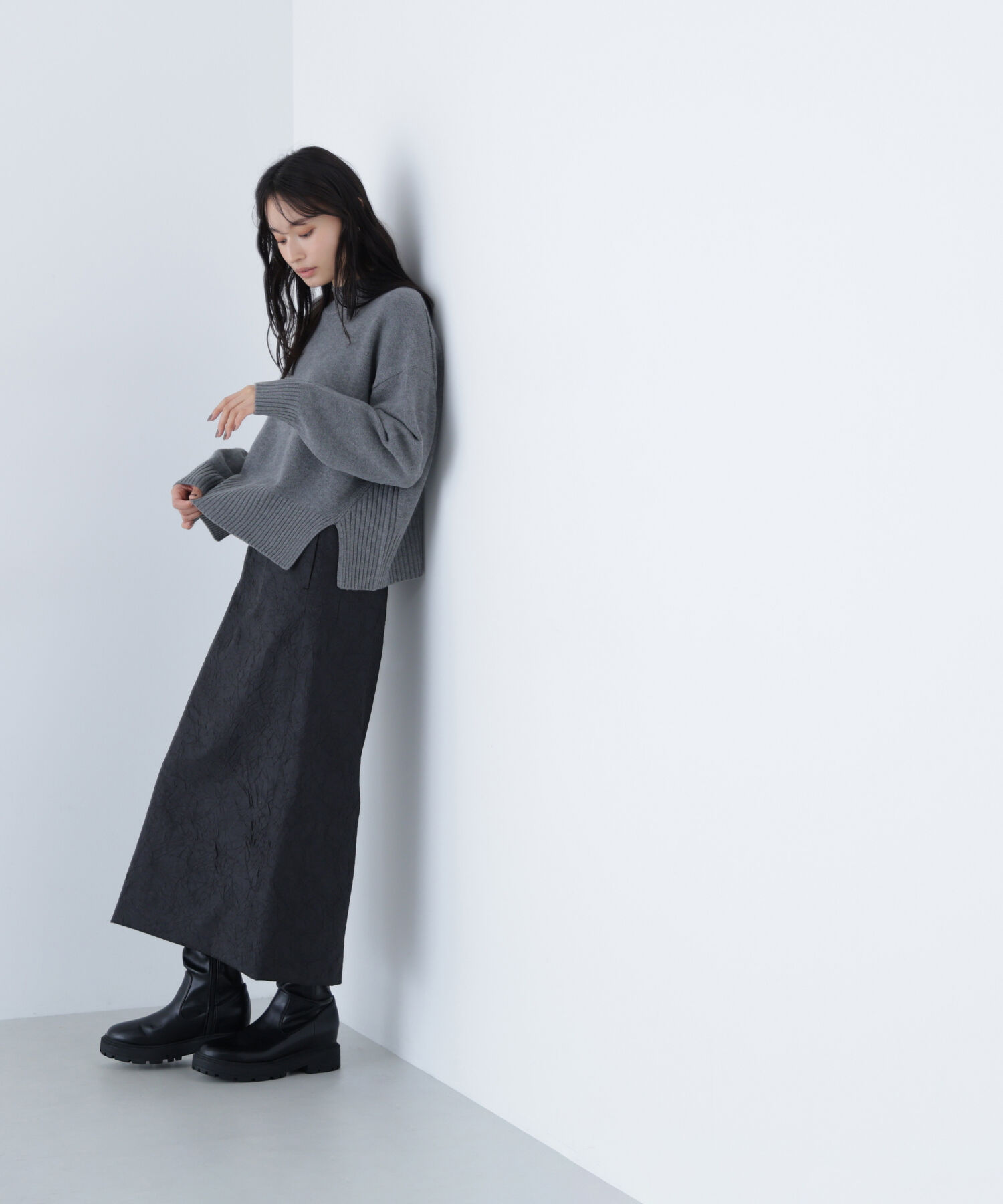  「サイドスリットハイネックニット」|ニット・セーター|