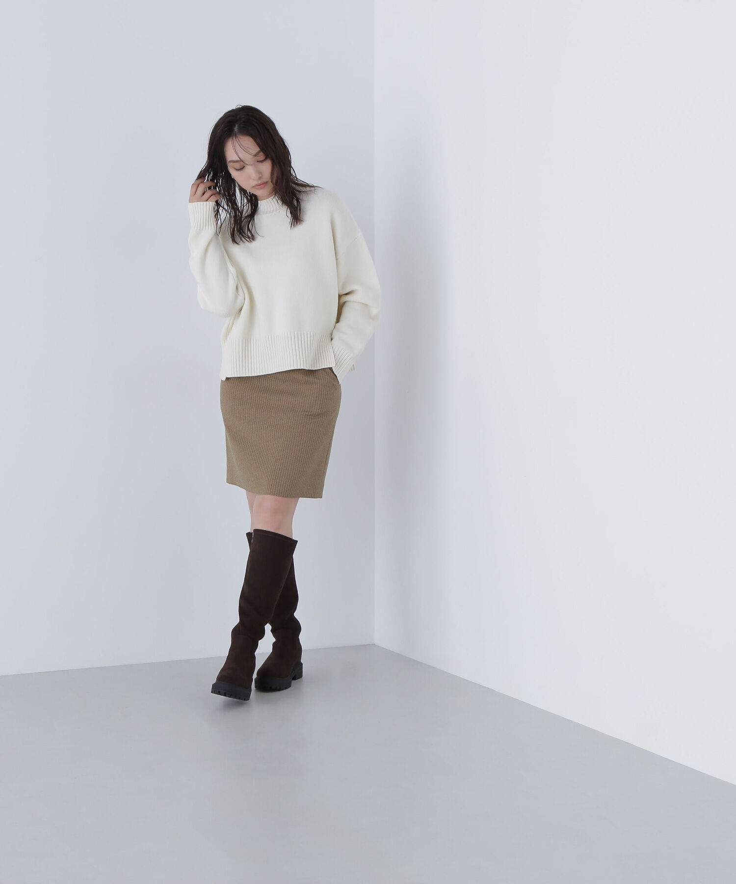  「サイドスリットハイネックニット」|ニット・セーター|
