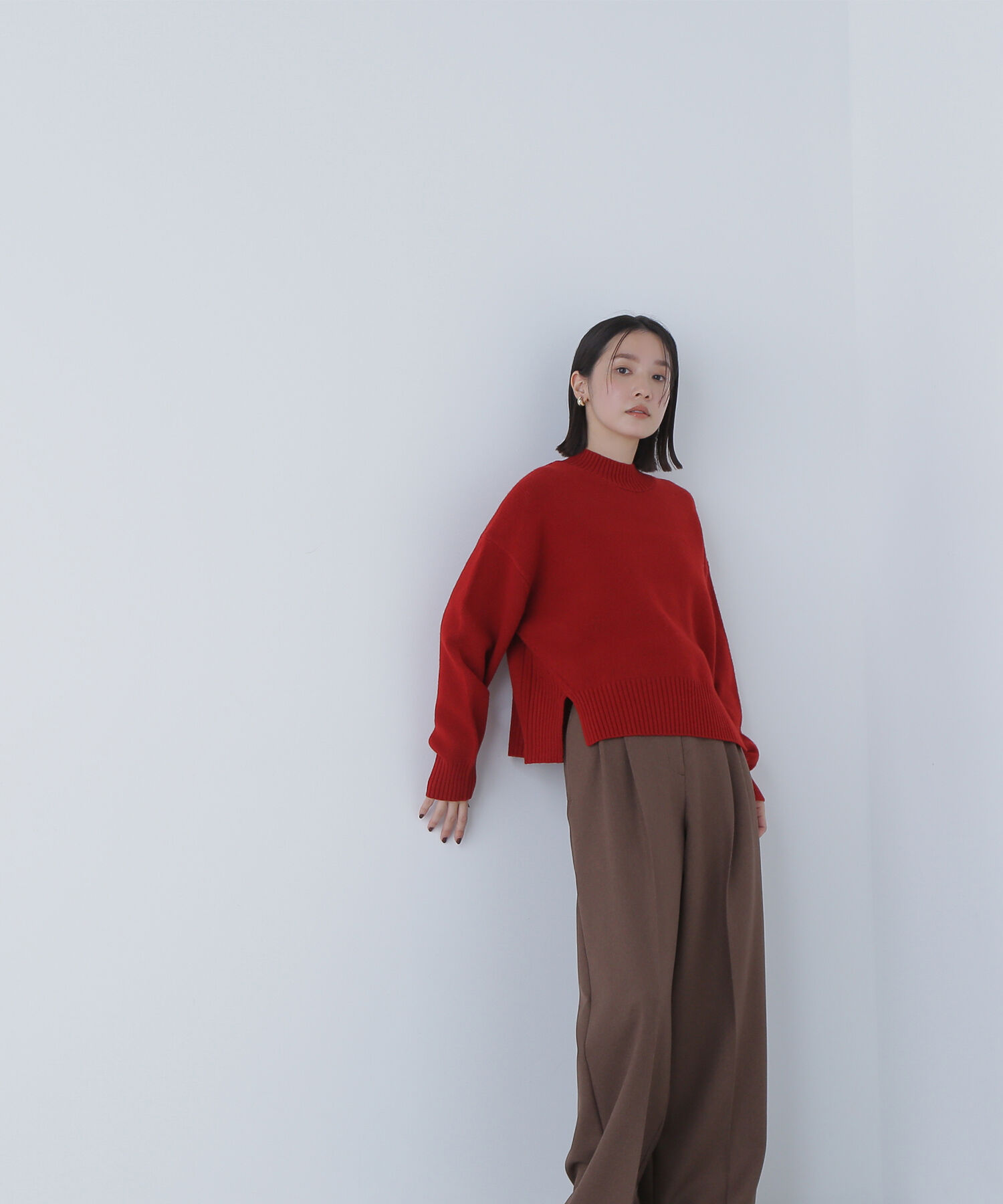  「サイドスリットハイネックニット」|ニット・セーター|