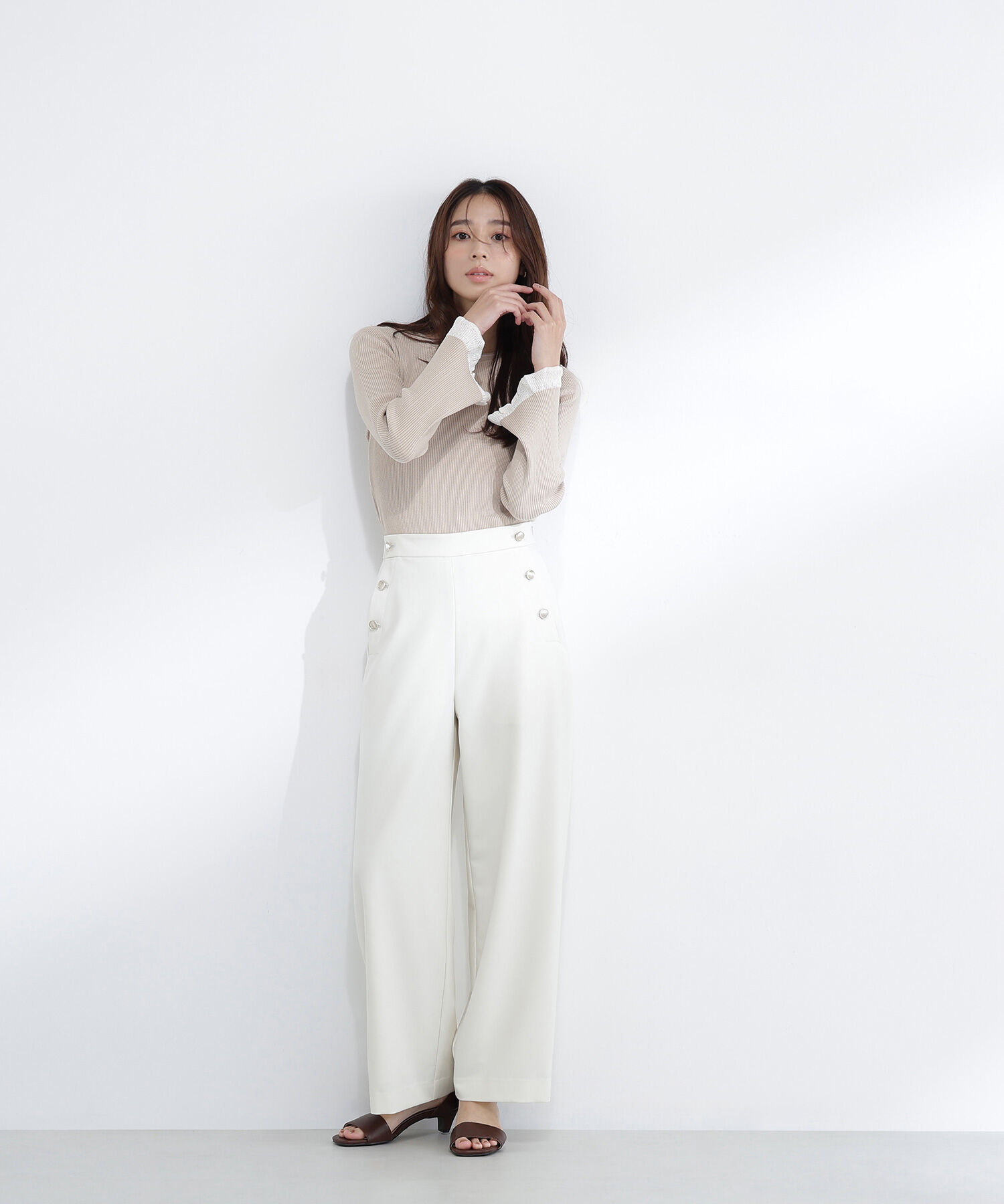  「レーシーカフスリブニット」|ニット・セーター|