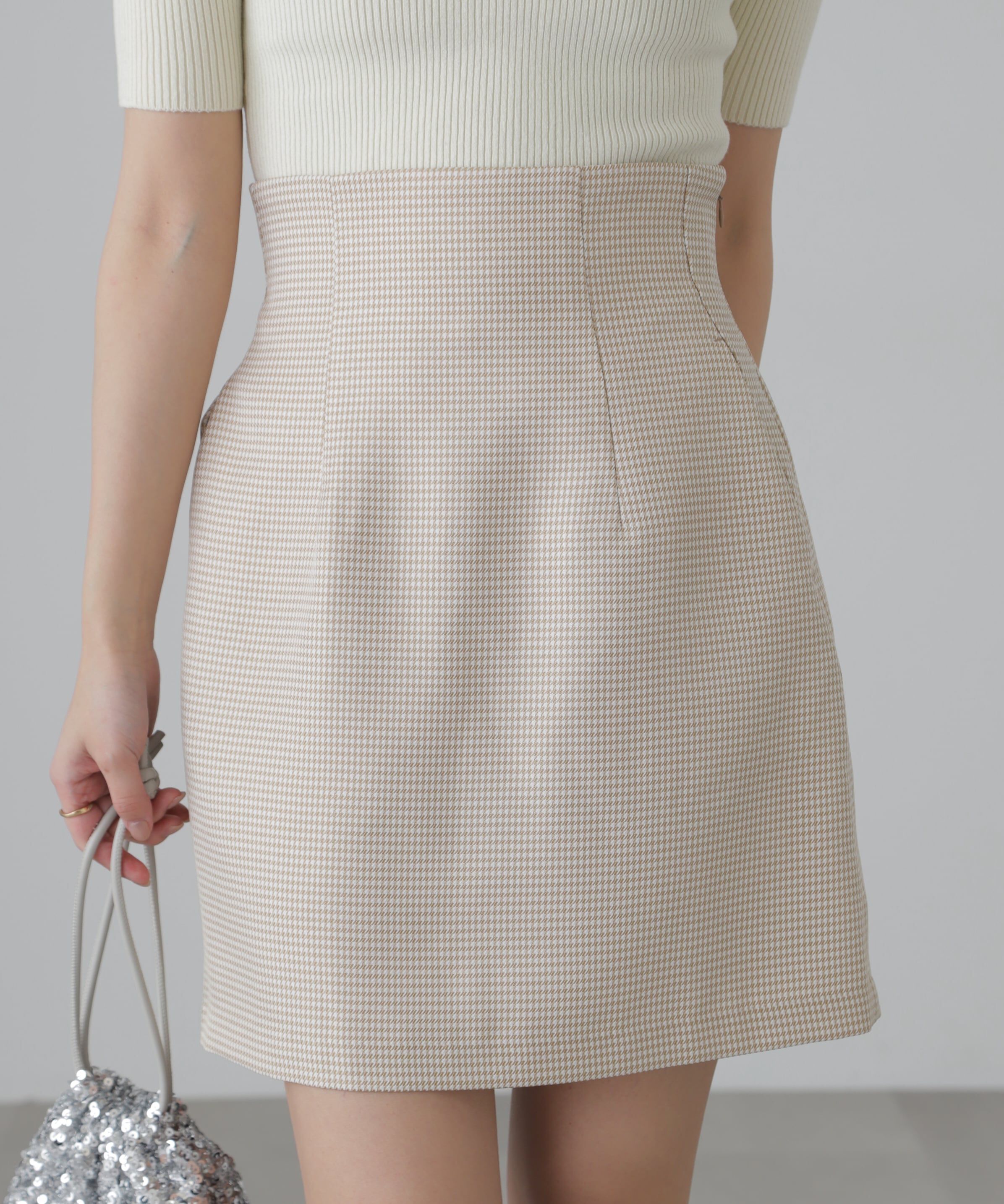  「ギンガムチェックハイウエストミニスカート」|スカート|