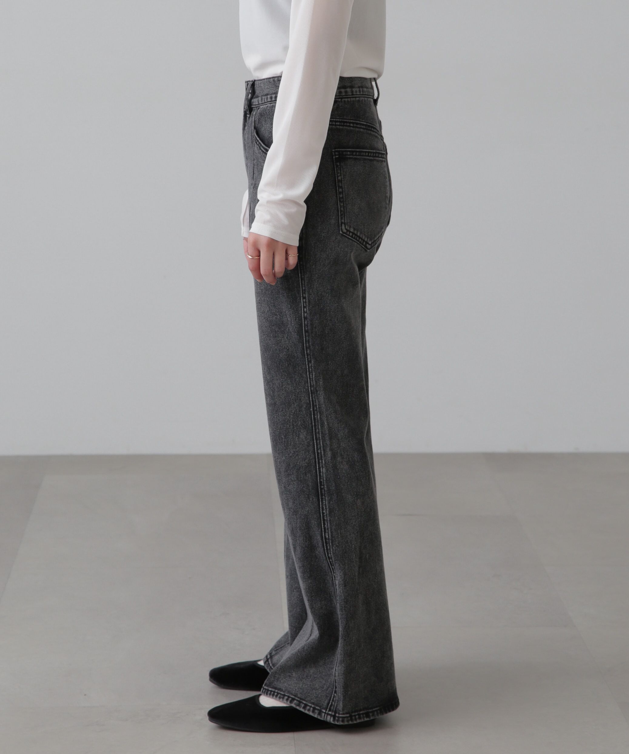  「[低身長サイズ/Sシリーズ]フロントシームフレアストレッチデニムパンツ」|その他|