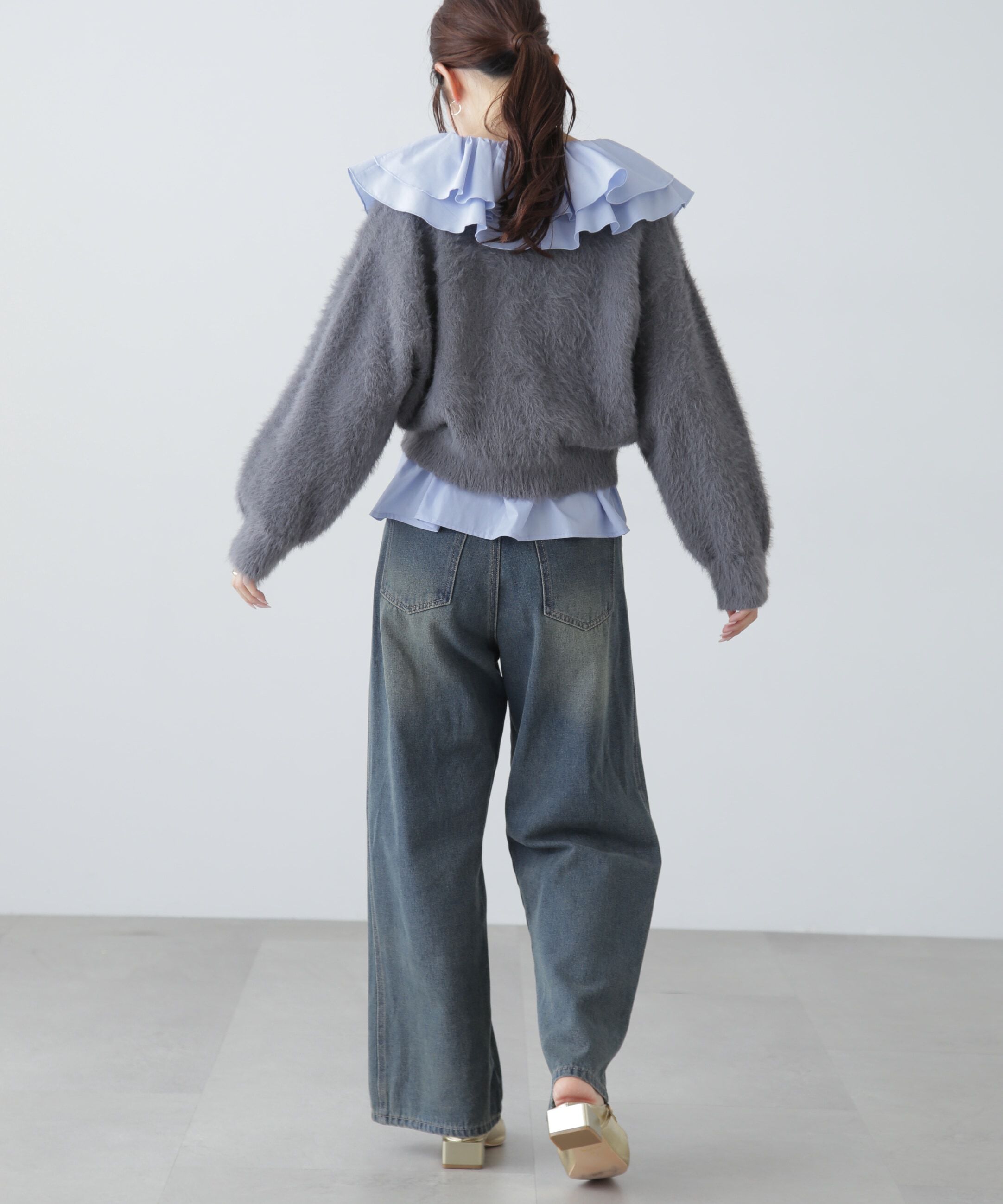  「Vネックシャギーカーディガン」|ニット・セーター|