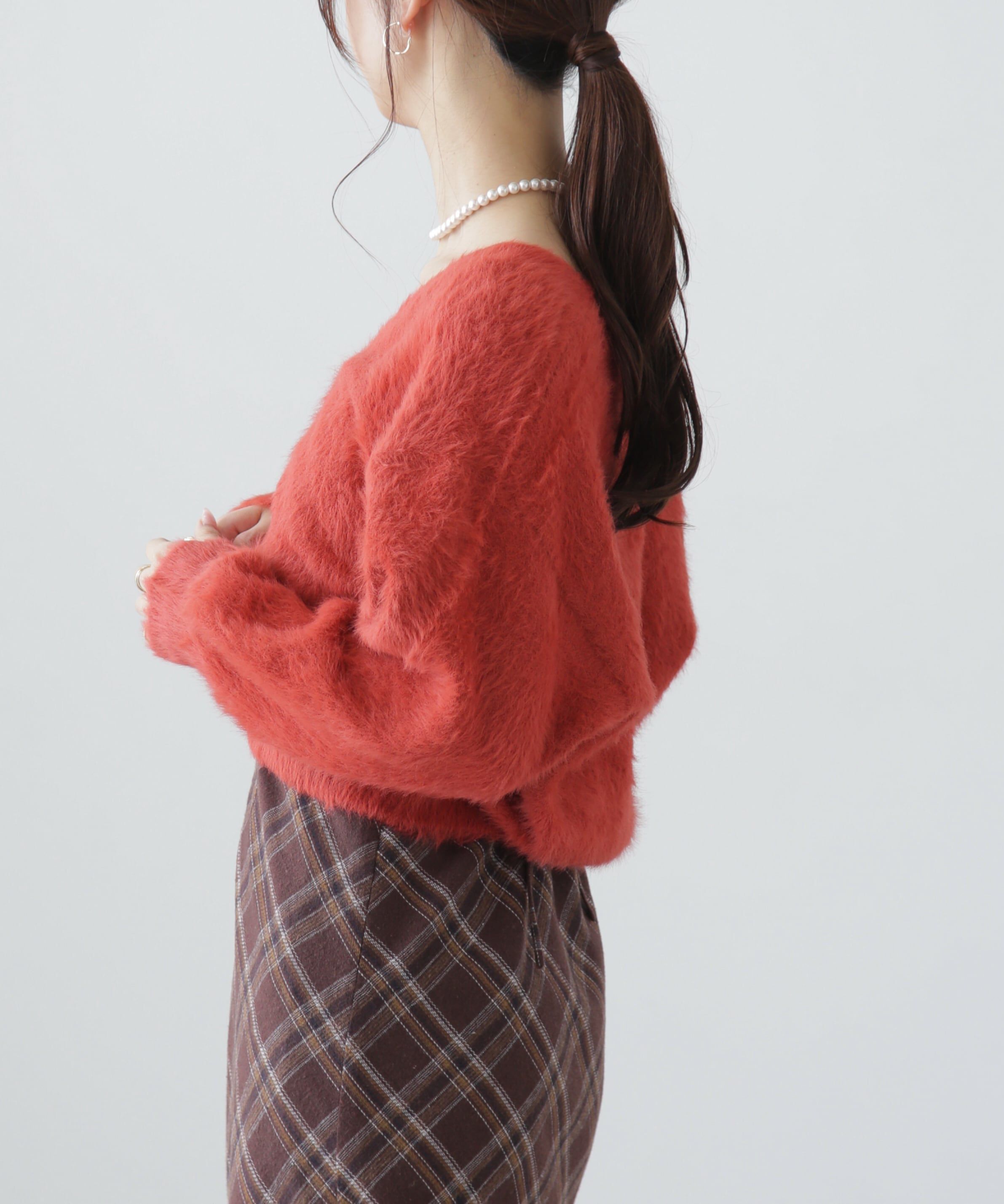  「Vネックシャギーカーディガン」|ニット・セーター|