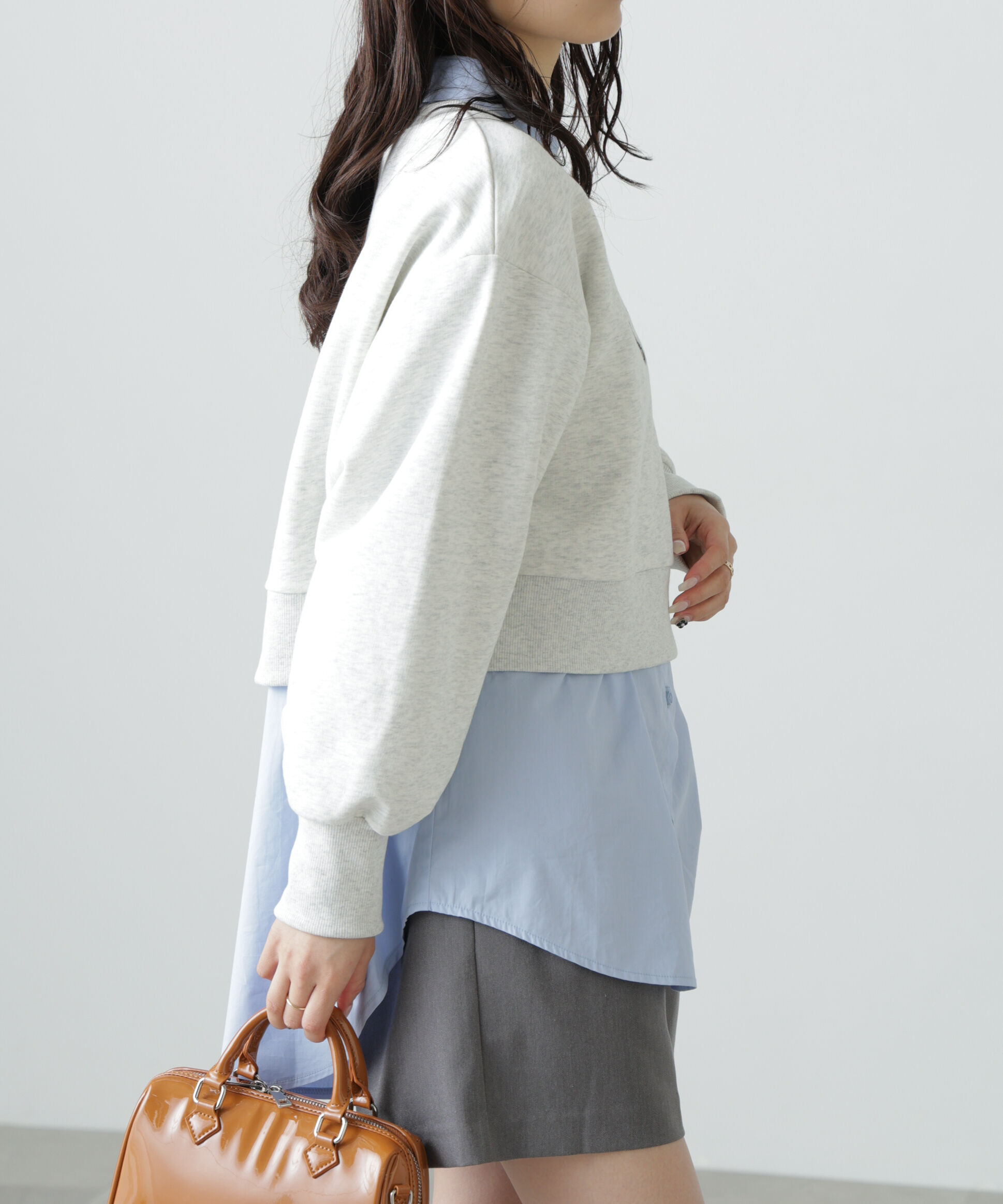  「サークルロゴ刺繍ショート丈スウェット」|Tシャツ・カットソー|