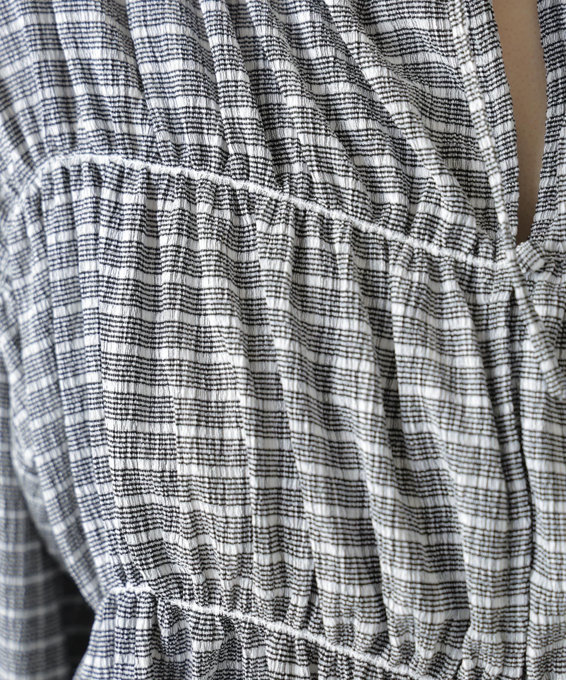  「シアーギャザー前開き短丈ブラウス」|シャツ・ブラウス|