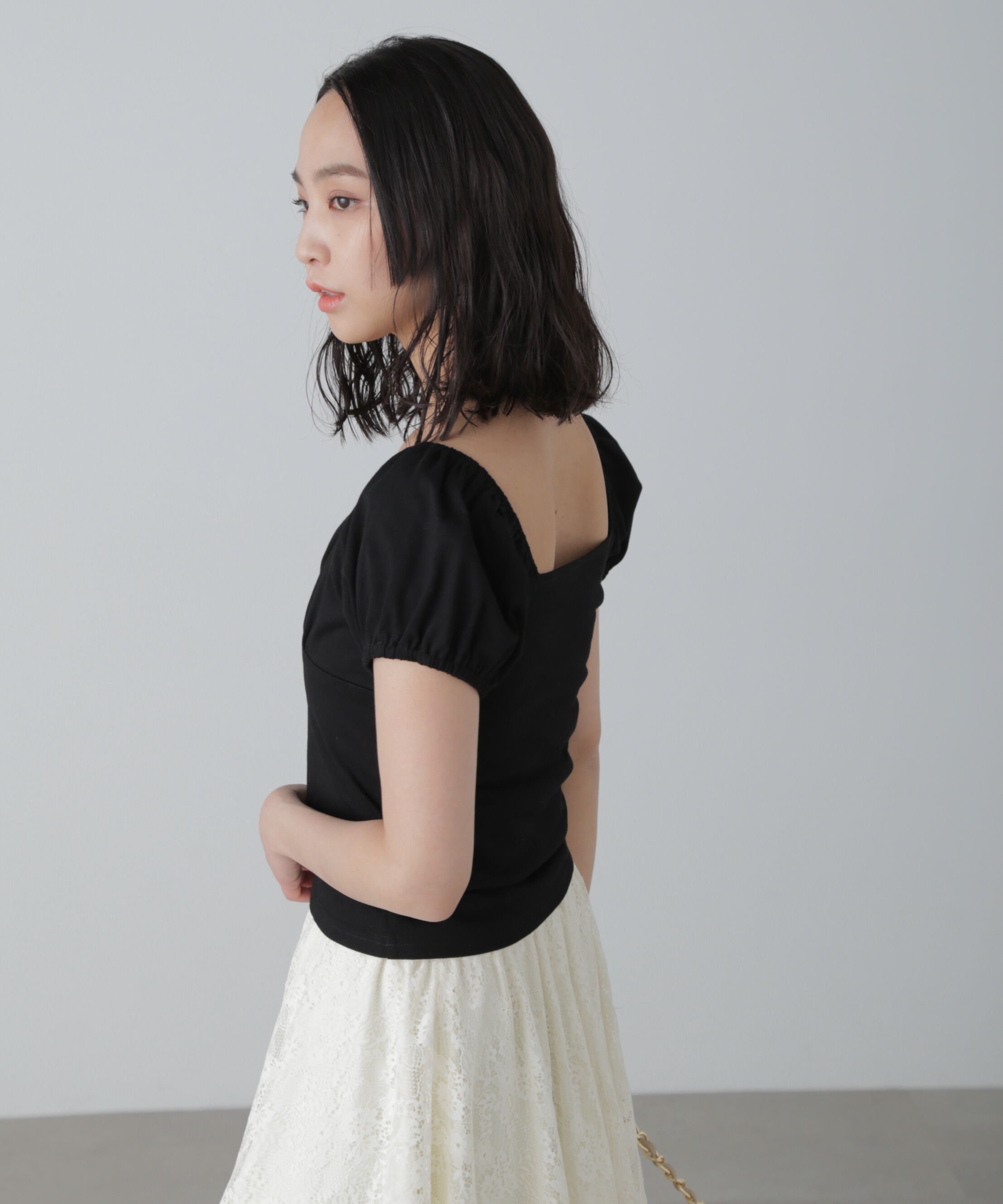  「オフショルギャザーカットソー」|Tシャツ・カットソー|