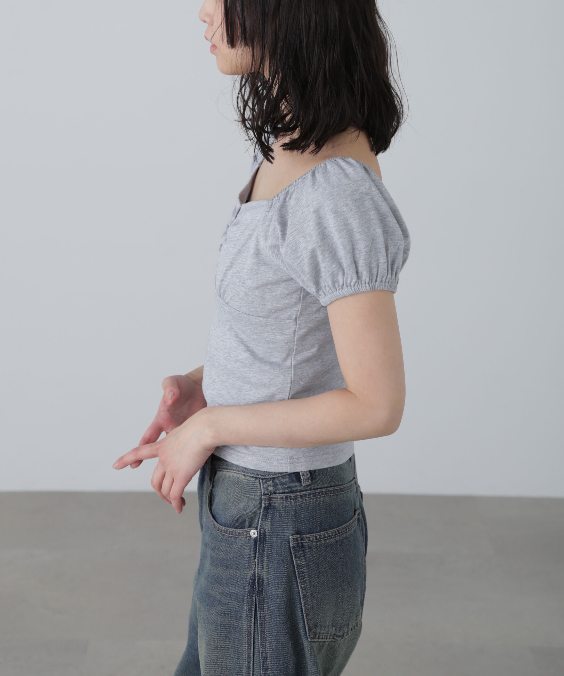  「オフショルギャザーカットソー」|Tシャツ・カットソー|