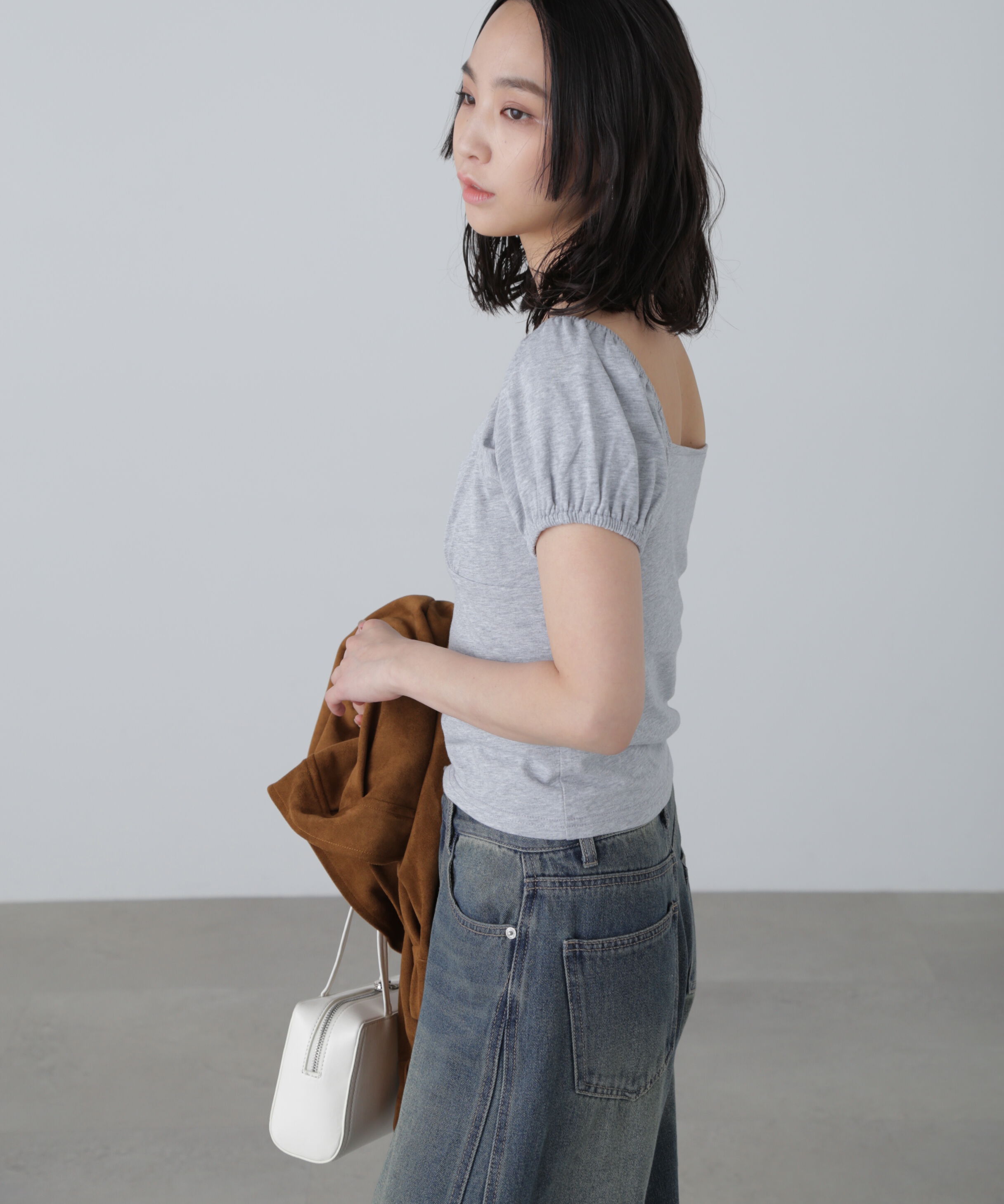  「オフショルギャザーカットソー」|Tシャツ・カットソー|