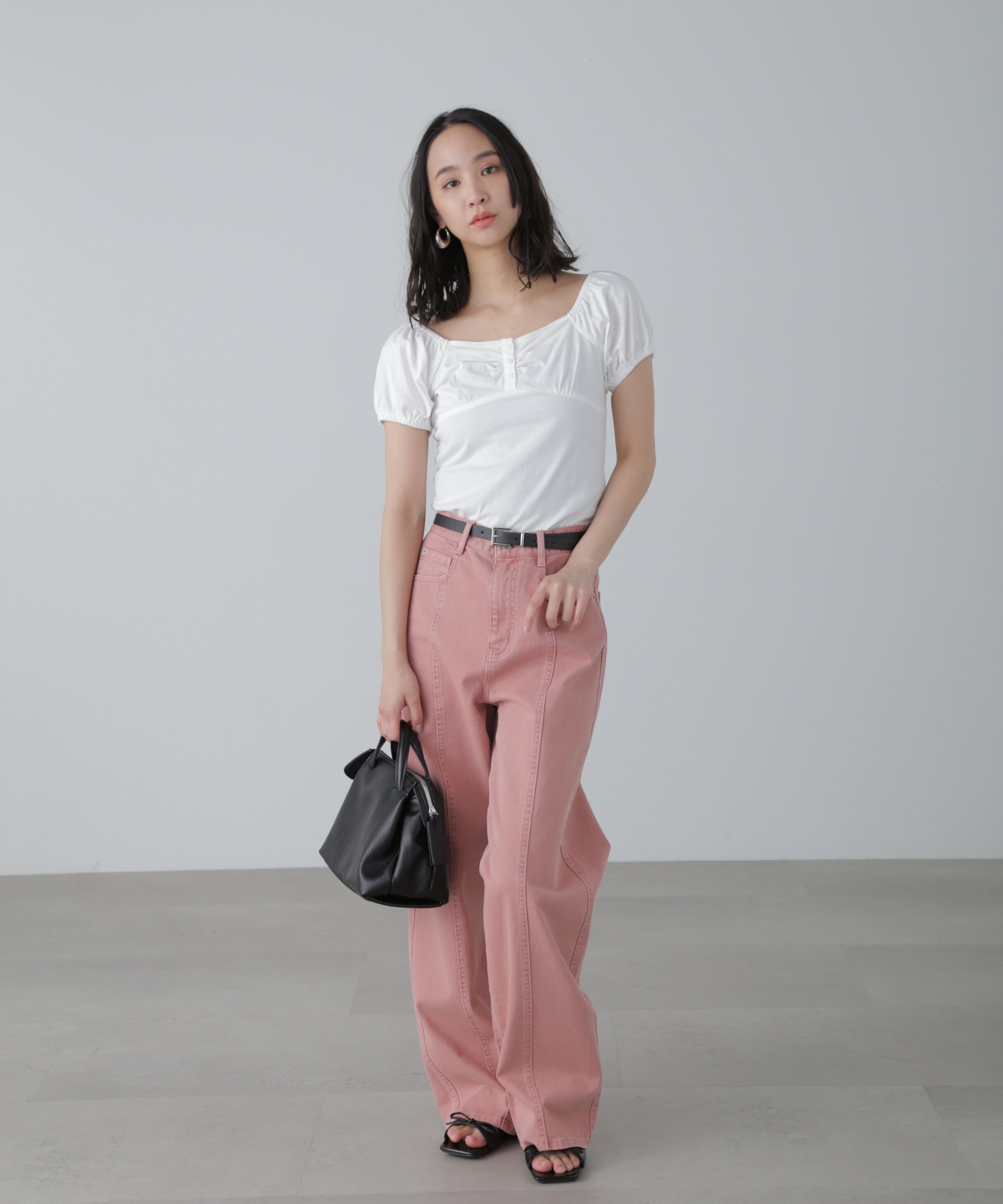  「オフショルギャザーカットソー」|Tシャツ・カットソー|