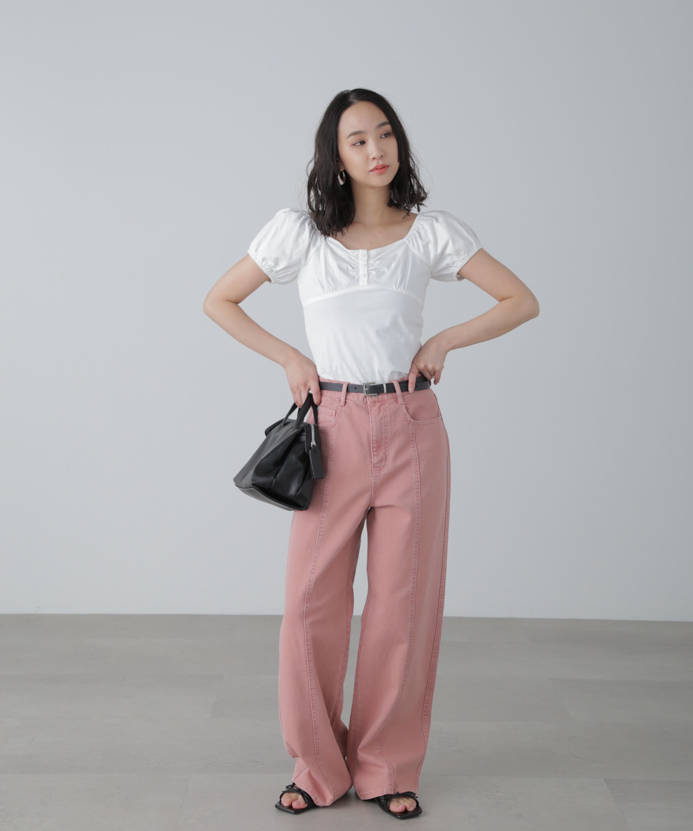  「オフショルギャザーカットソー」|Tシャツ・カットソー|